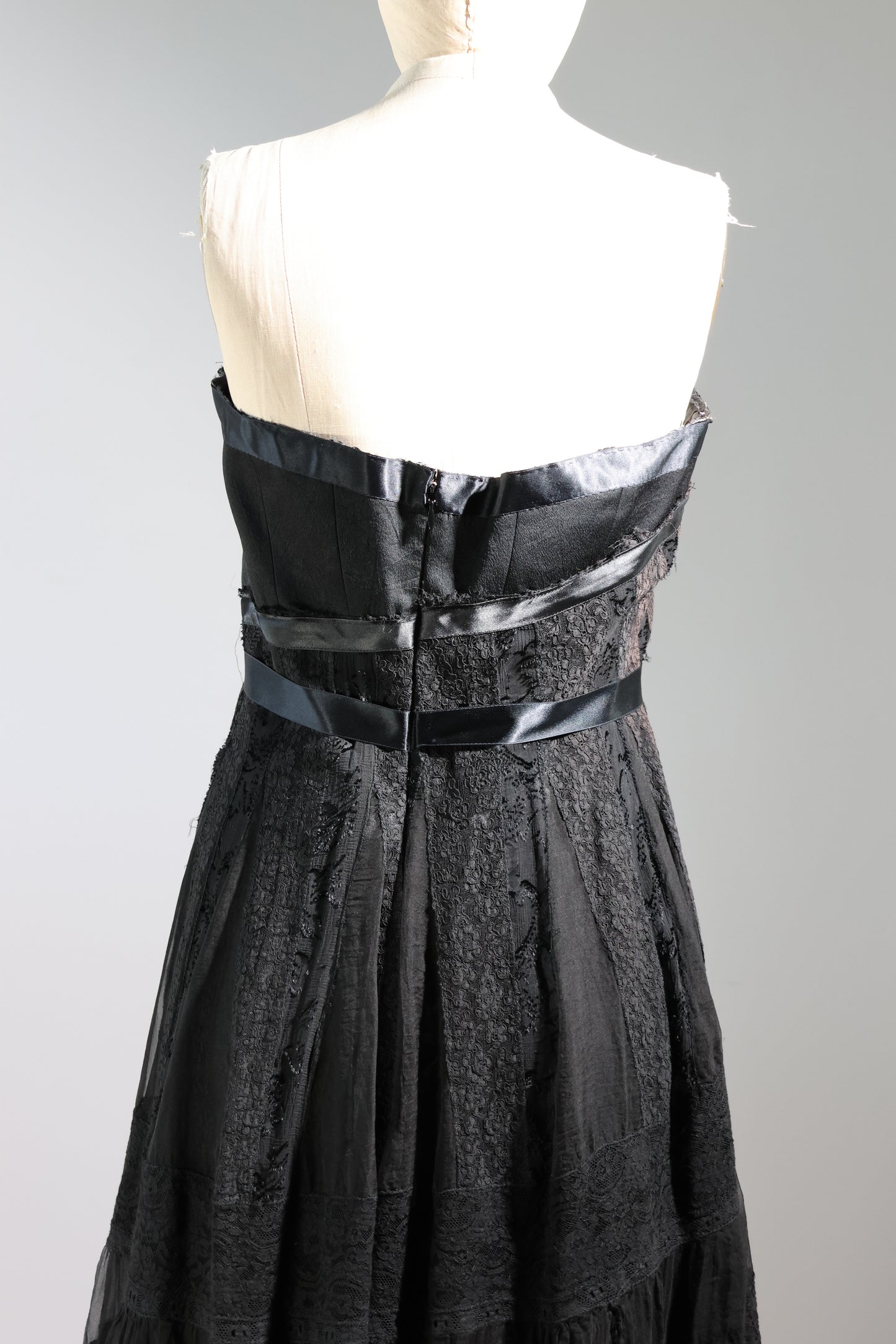 Marc Le Bihan Strapless Lace Dress - Black