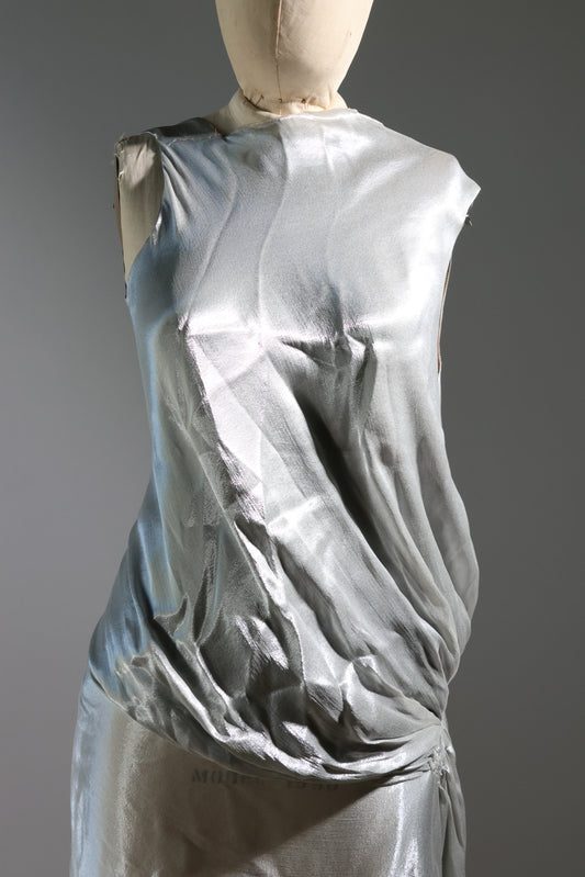 Marc Le Bihan 100% Silk Dress - Silver