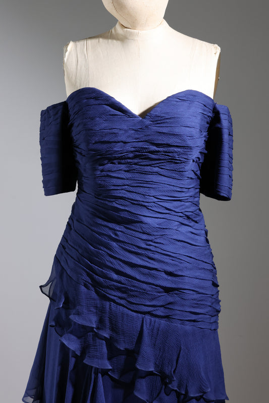 Les Habitudes Royal Sweet Heart Necklince - Navy
