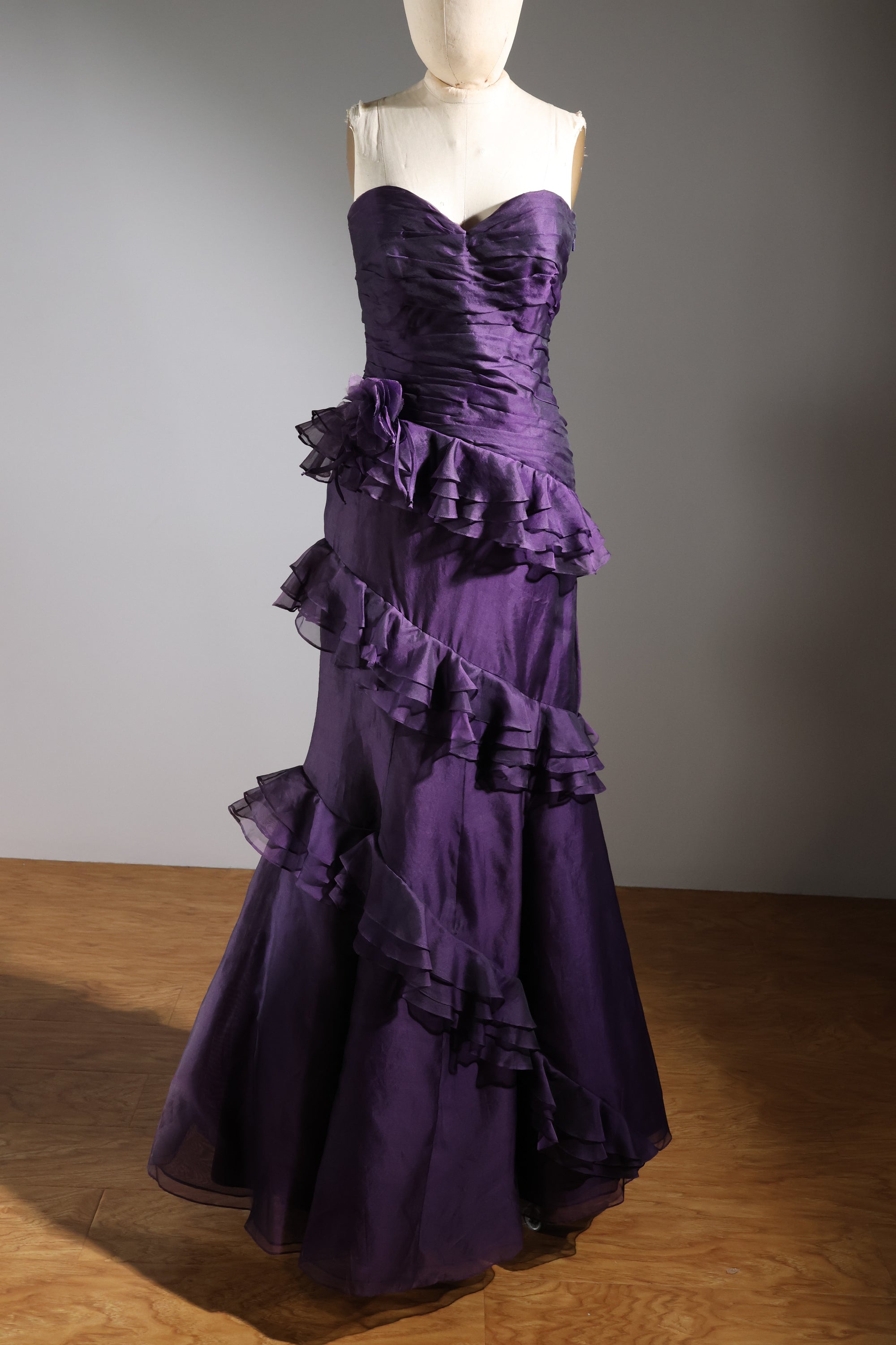 LES HABITUDES Asymmetrical Dress — Black Currant