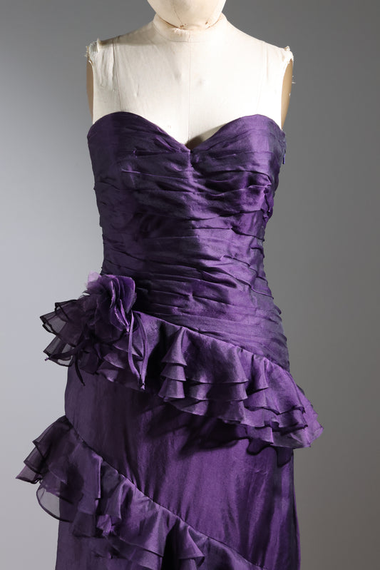 Eavis & Brown Assymetrical Dress - Black Currant