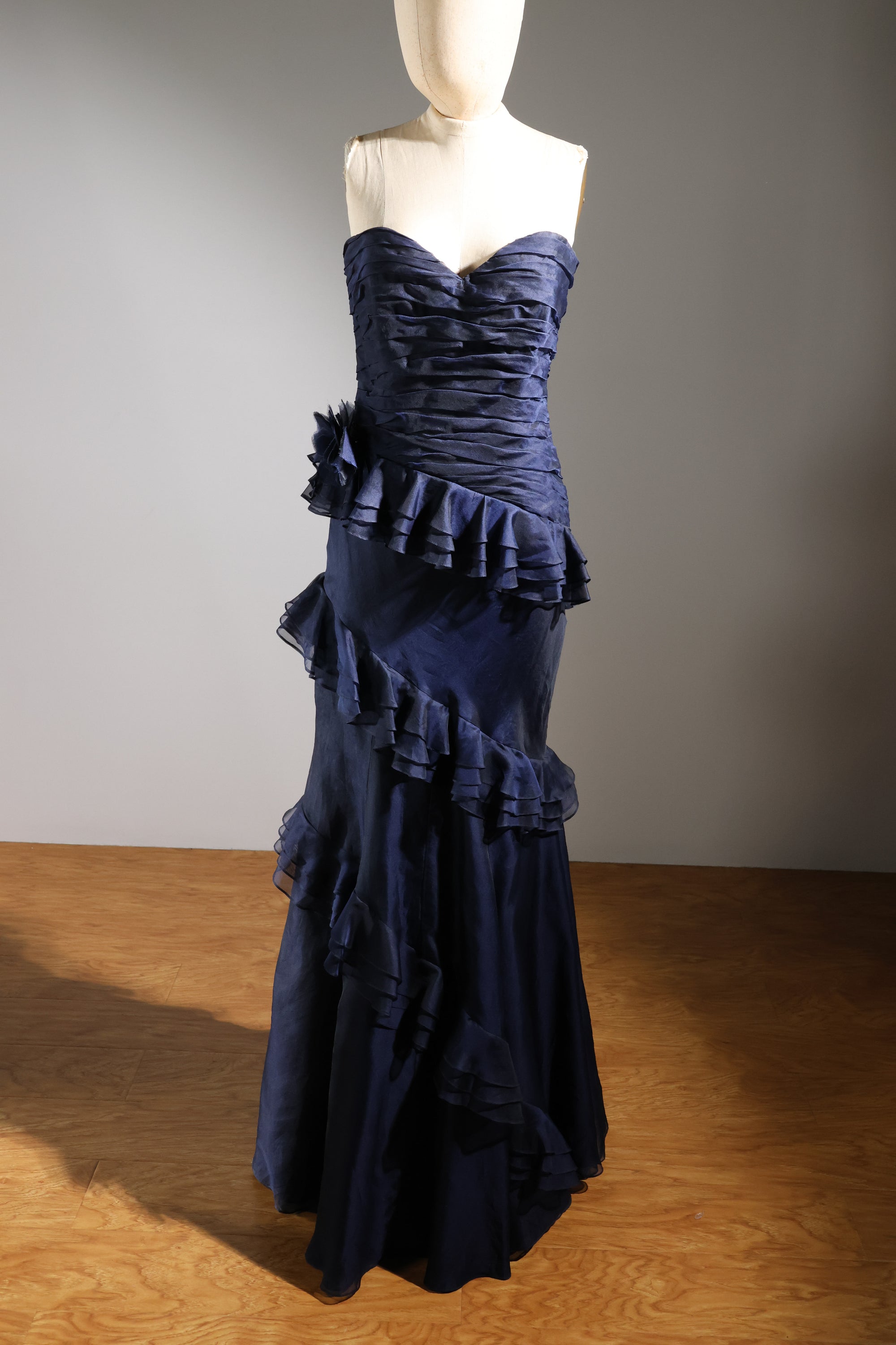 LES HABITUDES Asymmetrical Dress — Navy