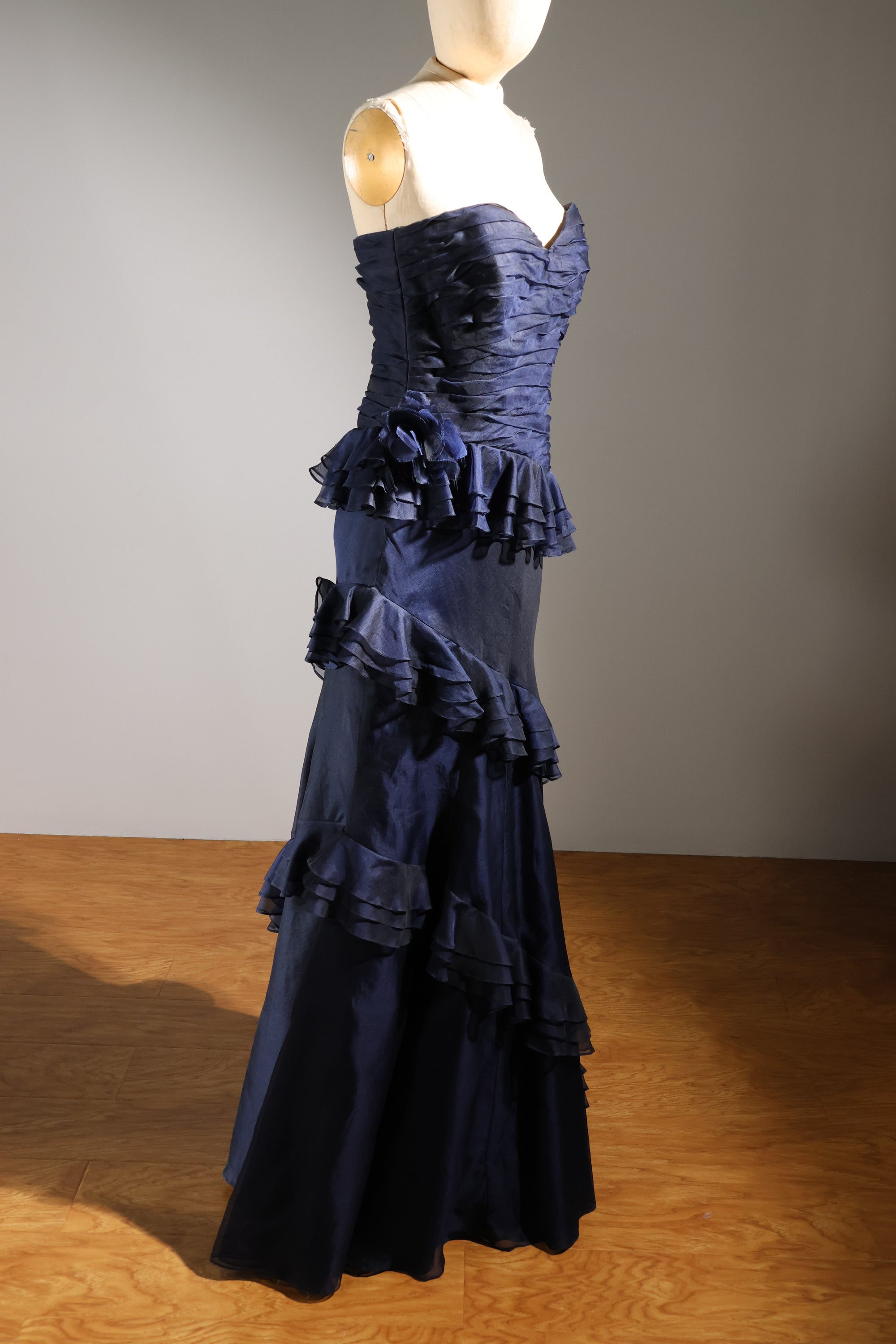LES HABITUDES Asymmetrical Dress — Navy