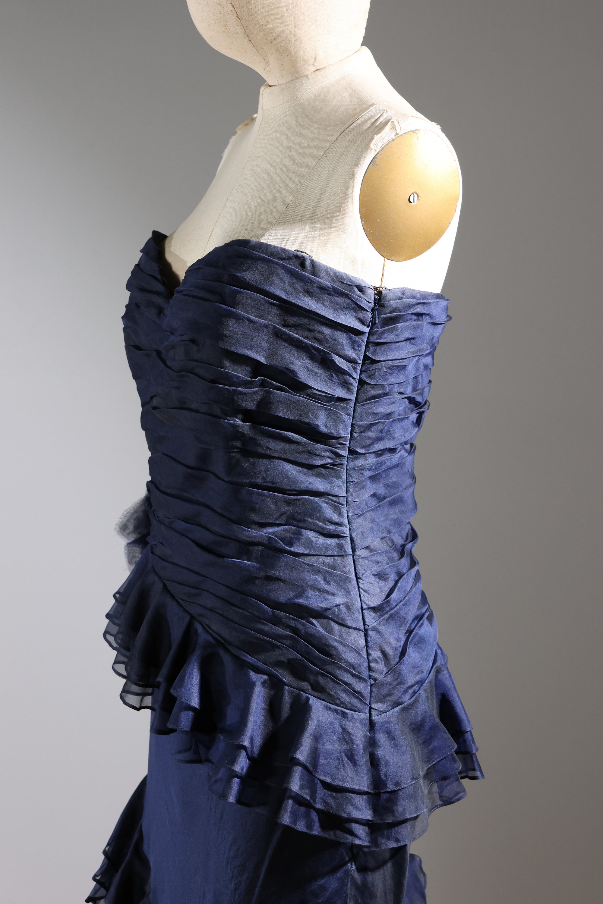 LES HABITUDES Asymmetrical Dress — Navy
