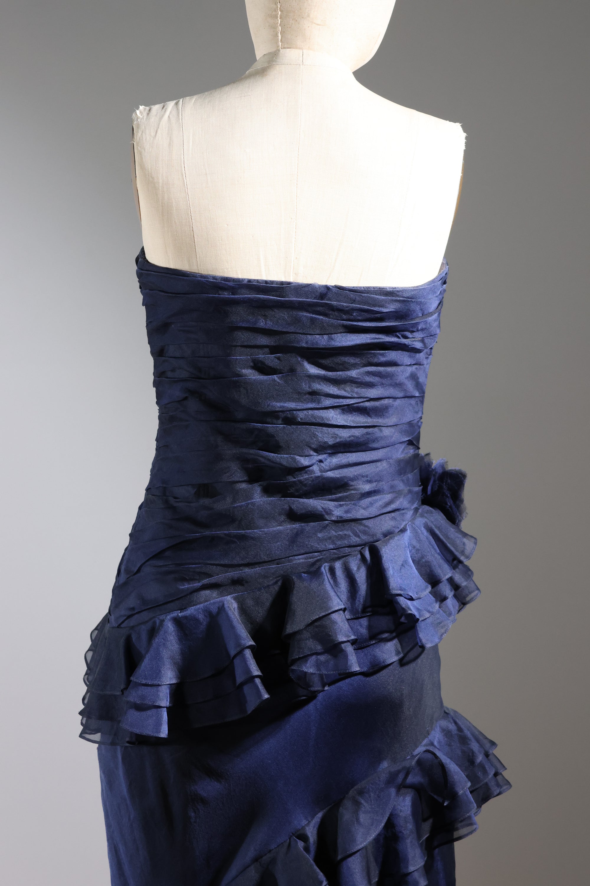 LES HABITUDES Asymmetrical Dress — Navy