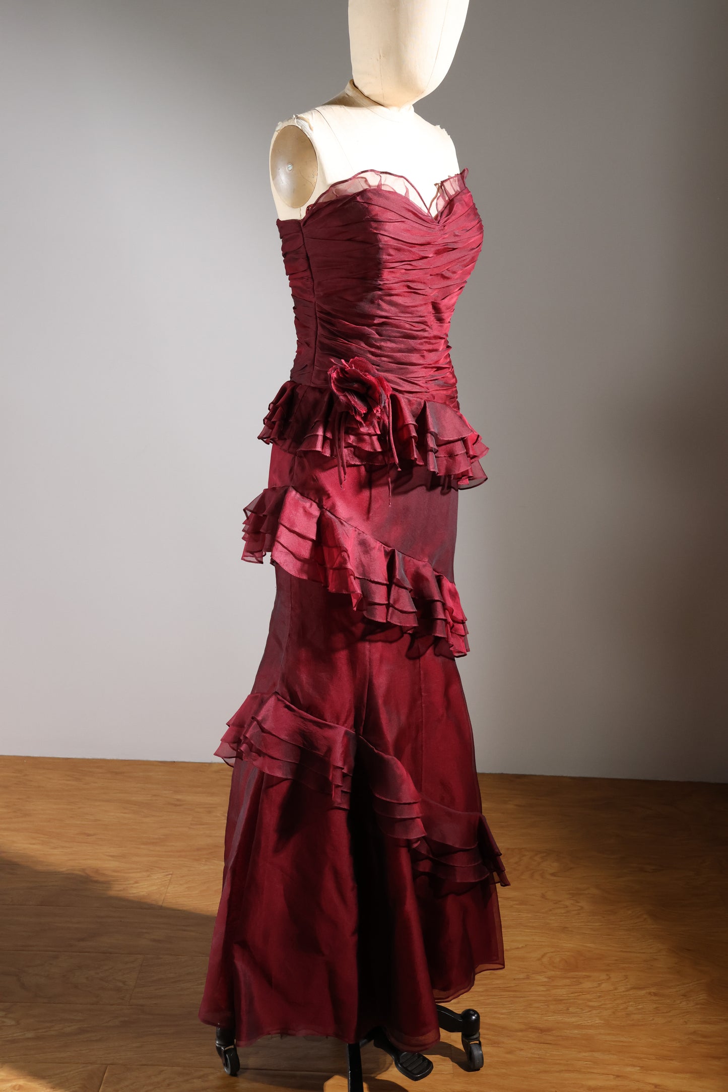 Eavis & Brown Assymetrical Dress - Burgundy