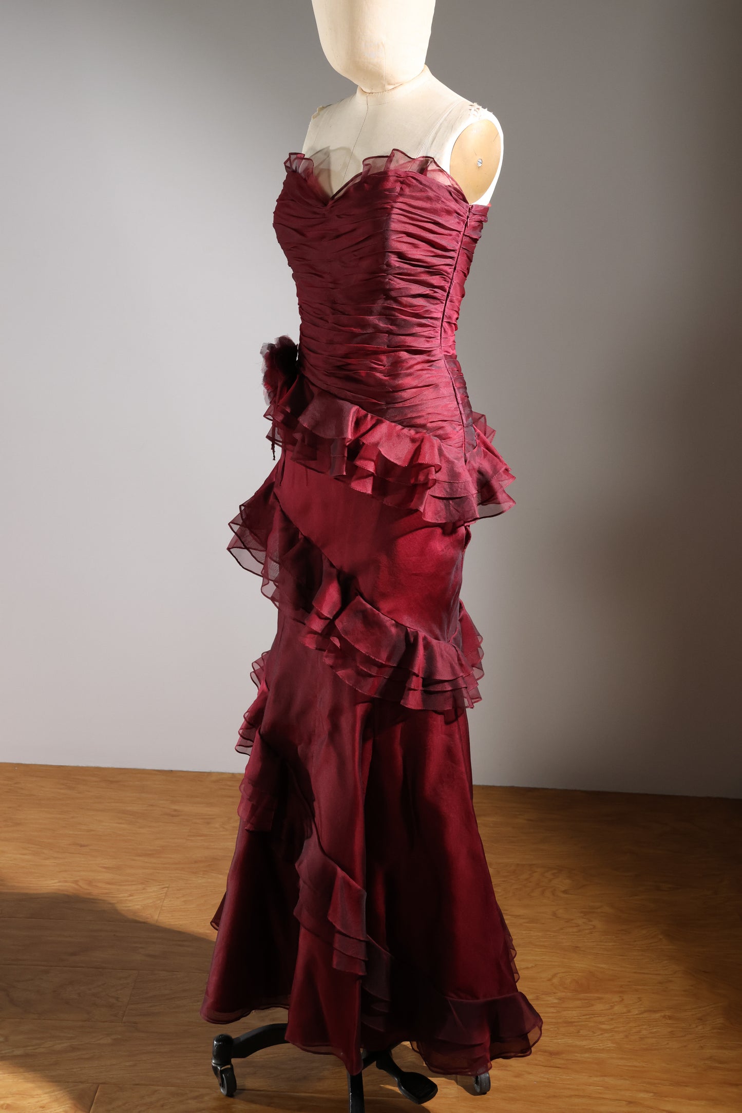 Eavis & Brown Assymetrical Dress - Burgundy