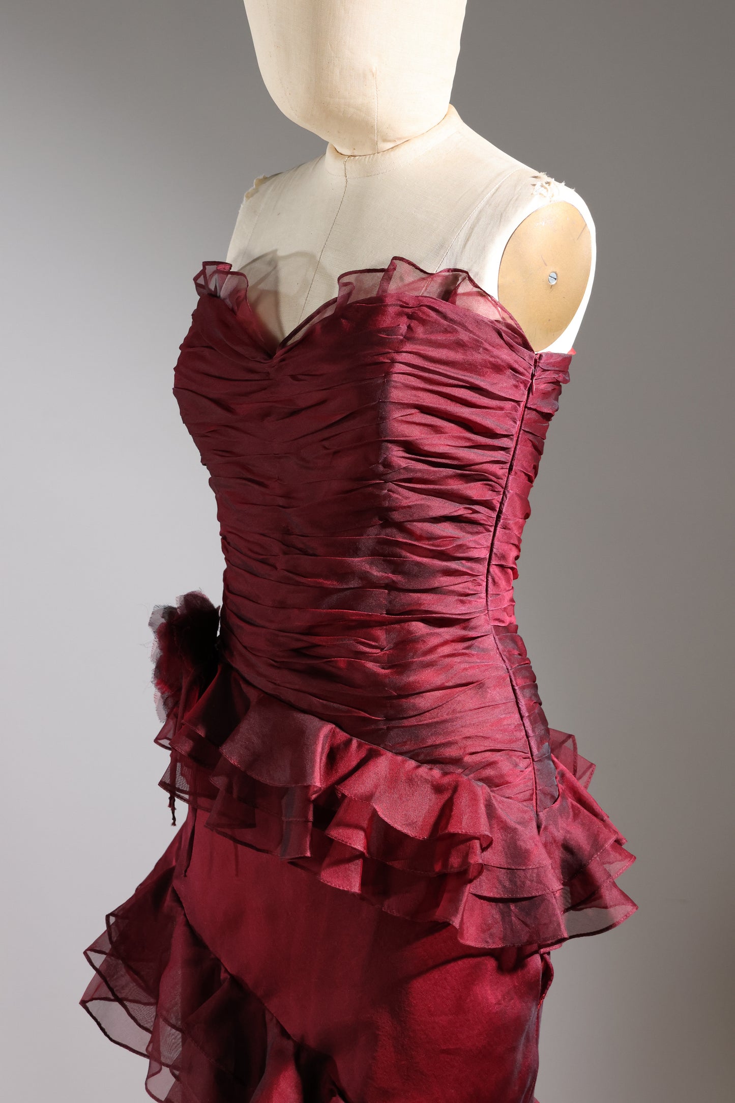 Eavis & Brown Assymetrical Dress - Burgundy