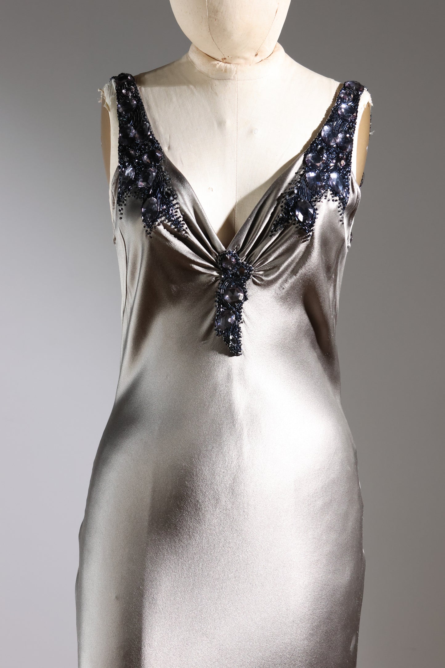 Eavis & Brown Bling Godet Dress - Grey / Black