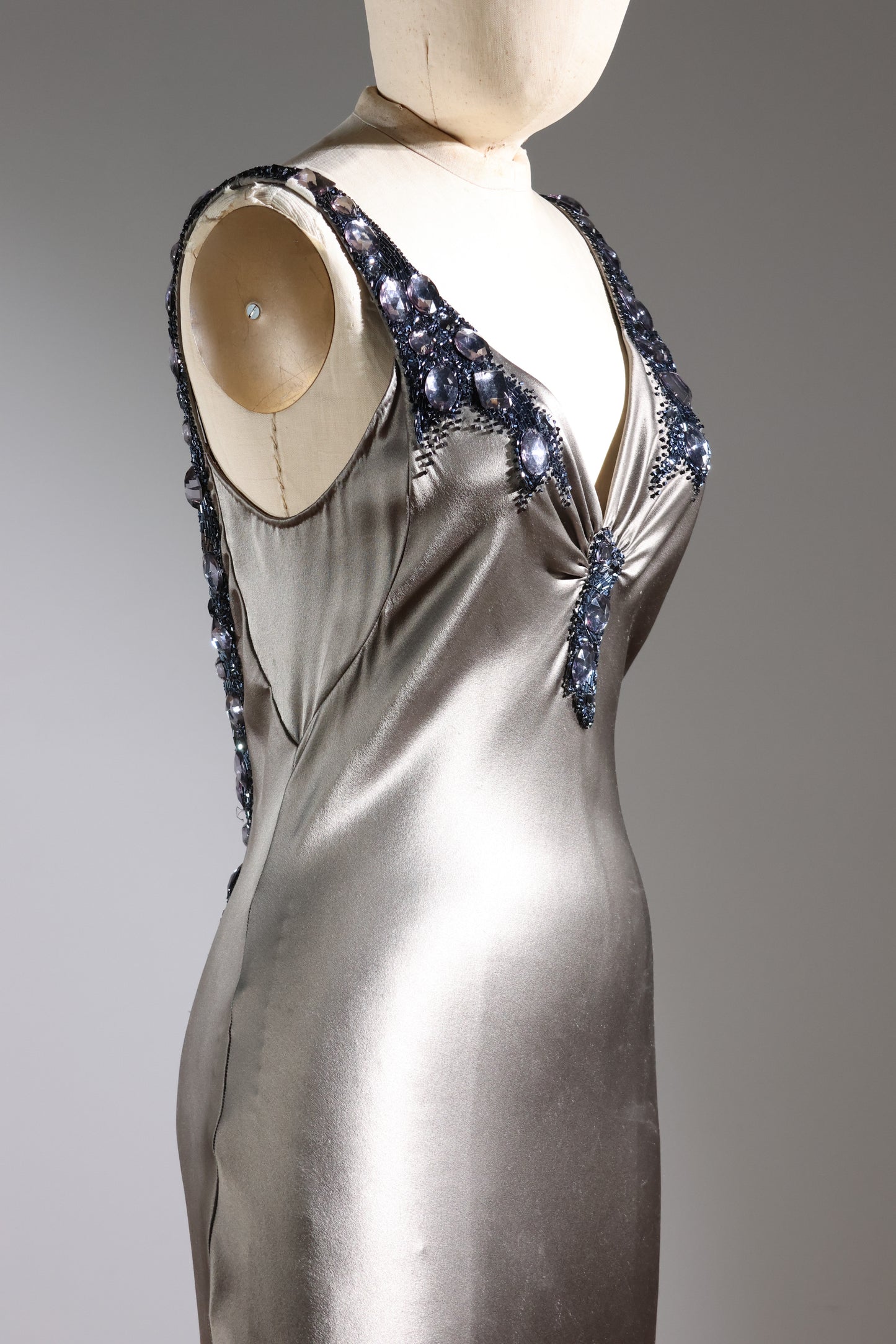 Eavis & Brown Bling Godet Dress - Grey / Black