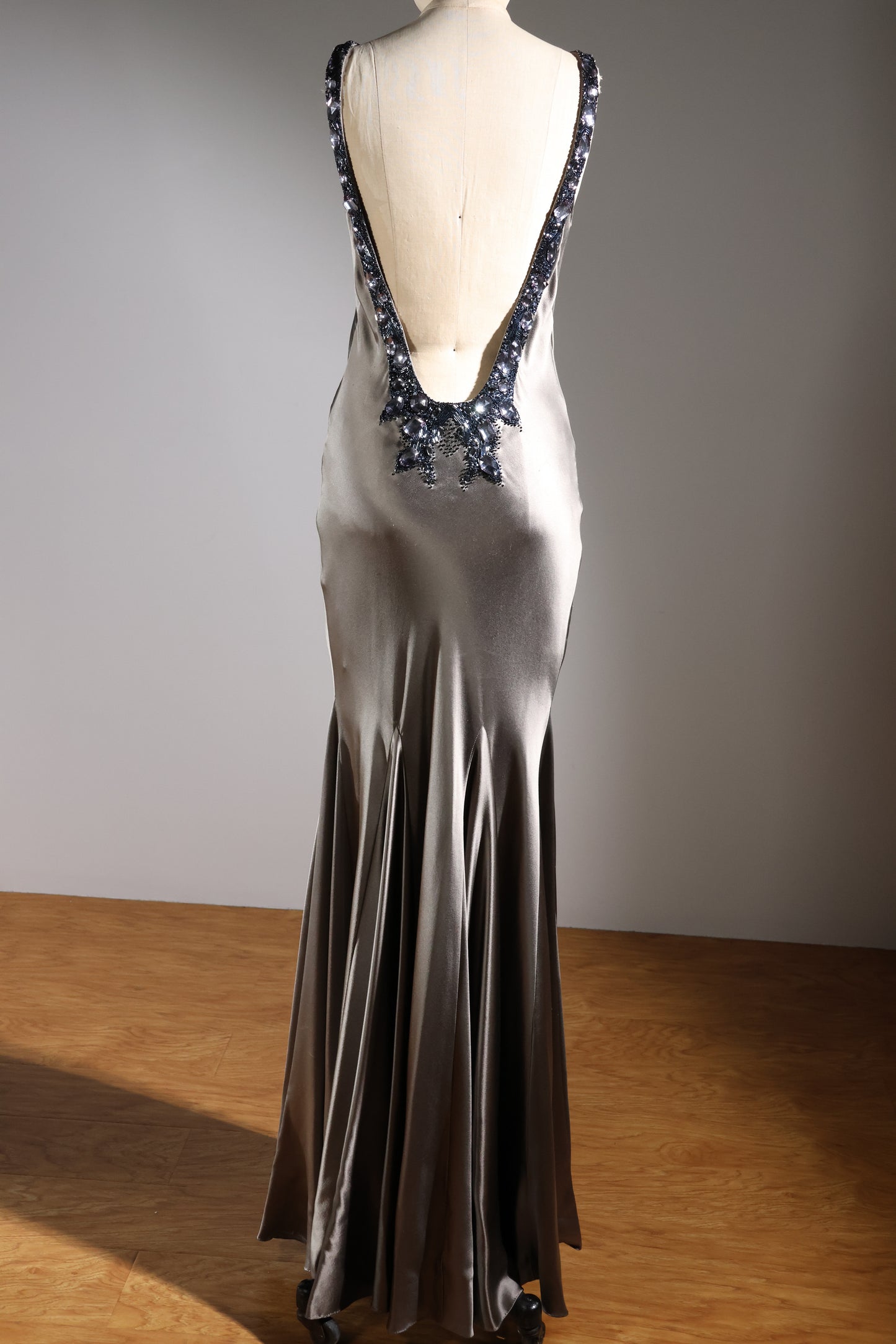 Eavis & Brown Bling Godet Dress - Grey / Black
