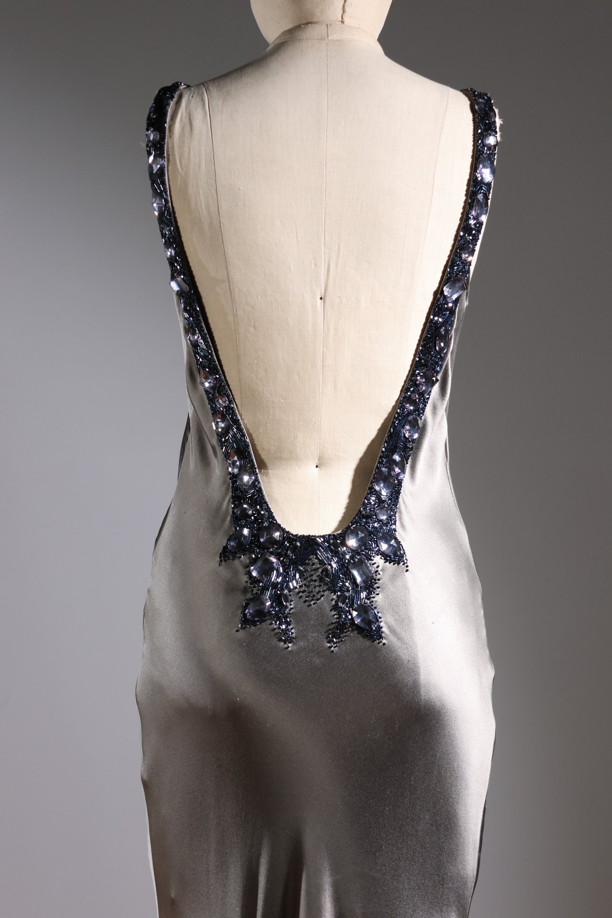 LES HABITUDES Bling Godet Dress — Grey / Black