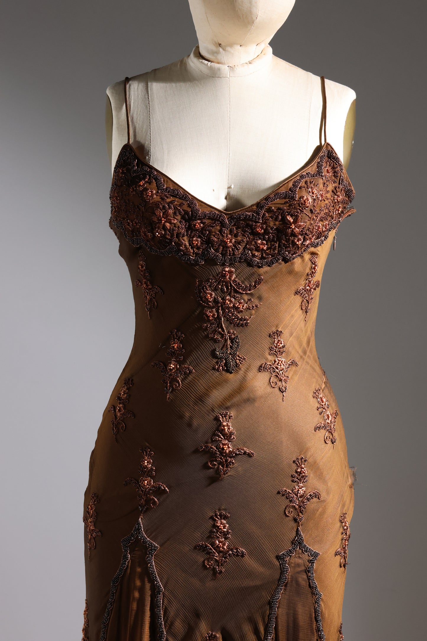 Eavis & Brown Scallop Dress - Bronze