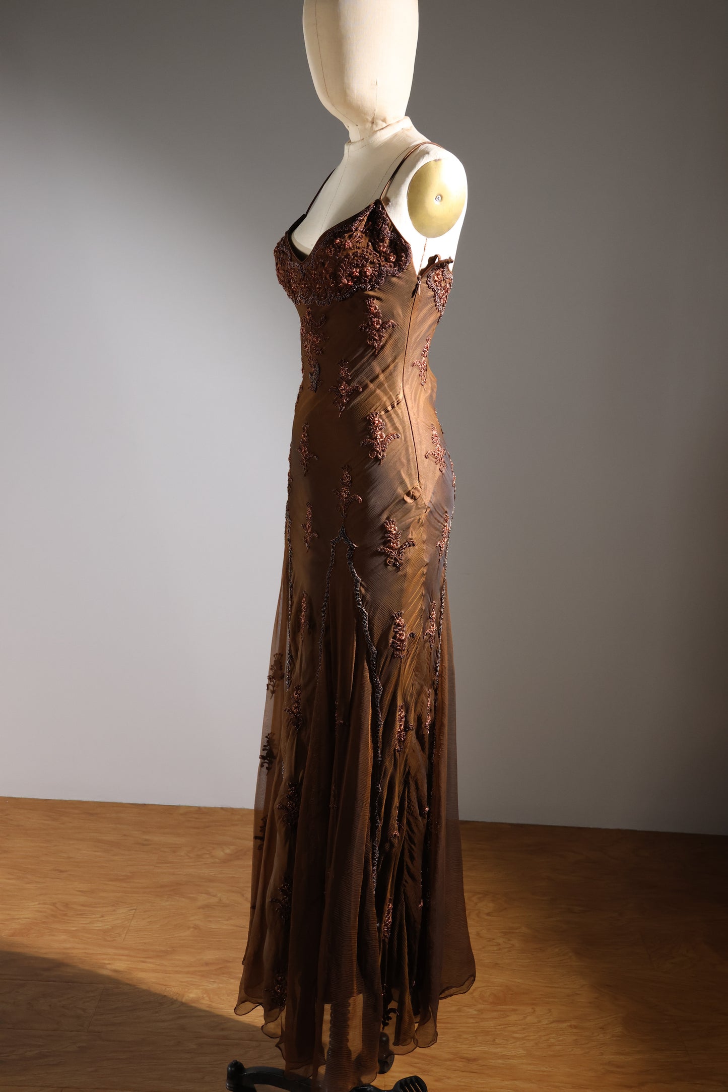Eavis & Brown Scallop Dress - Bronze