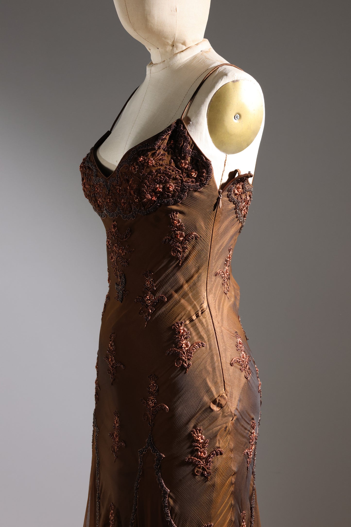 Eavis & Brown Scallop Dress - Bronze