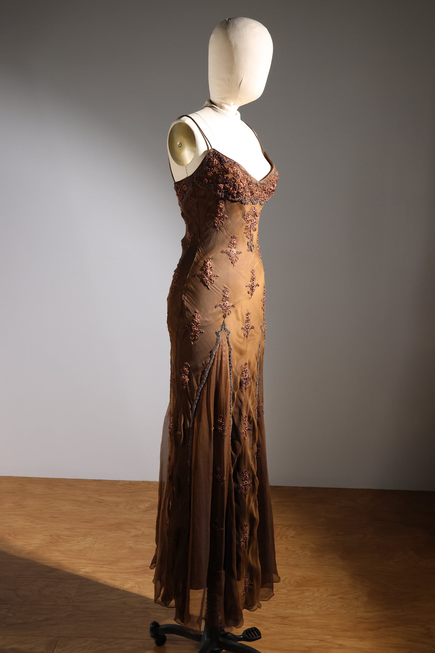 Eavis & Brown Scallop Dress - Bronze