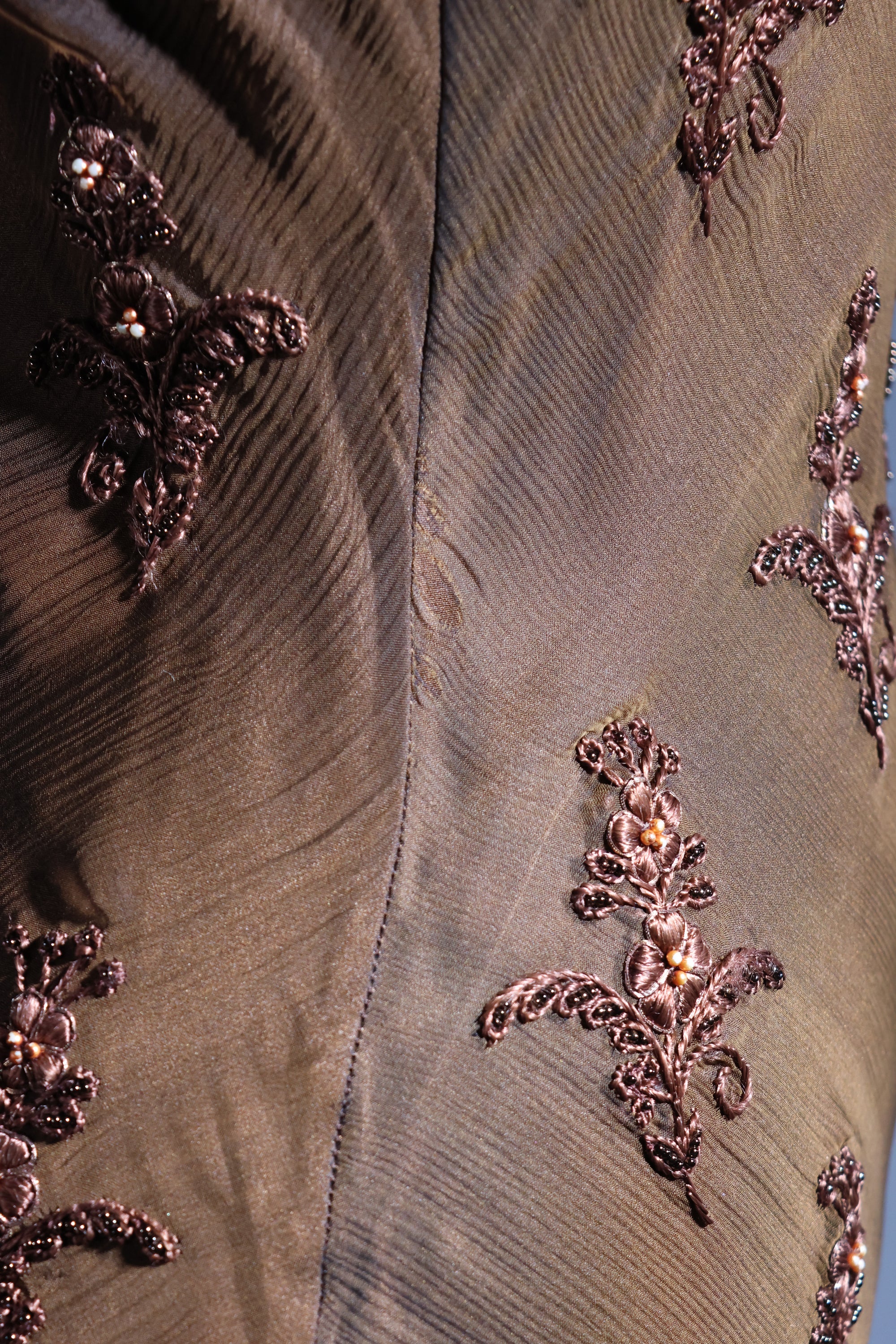 LES HABITUDES Scallop Dress — Bronze