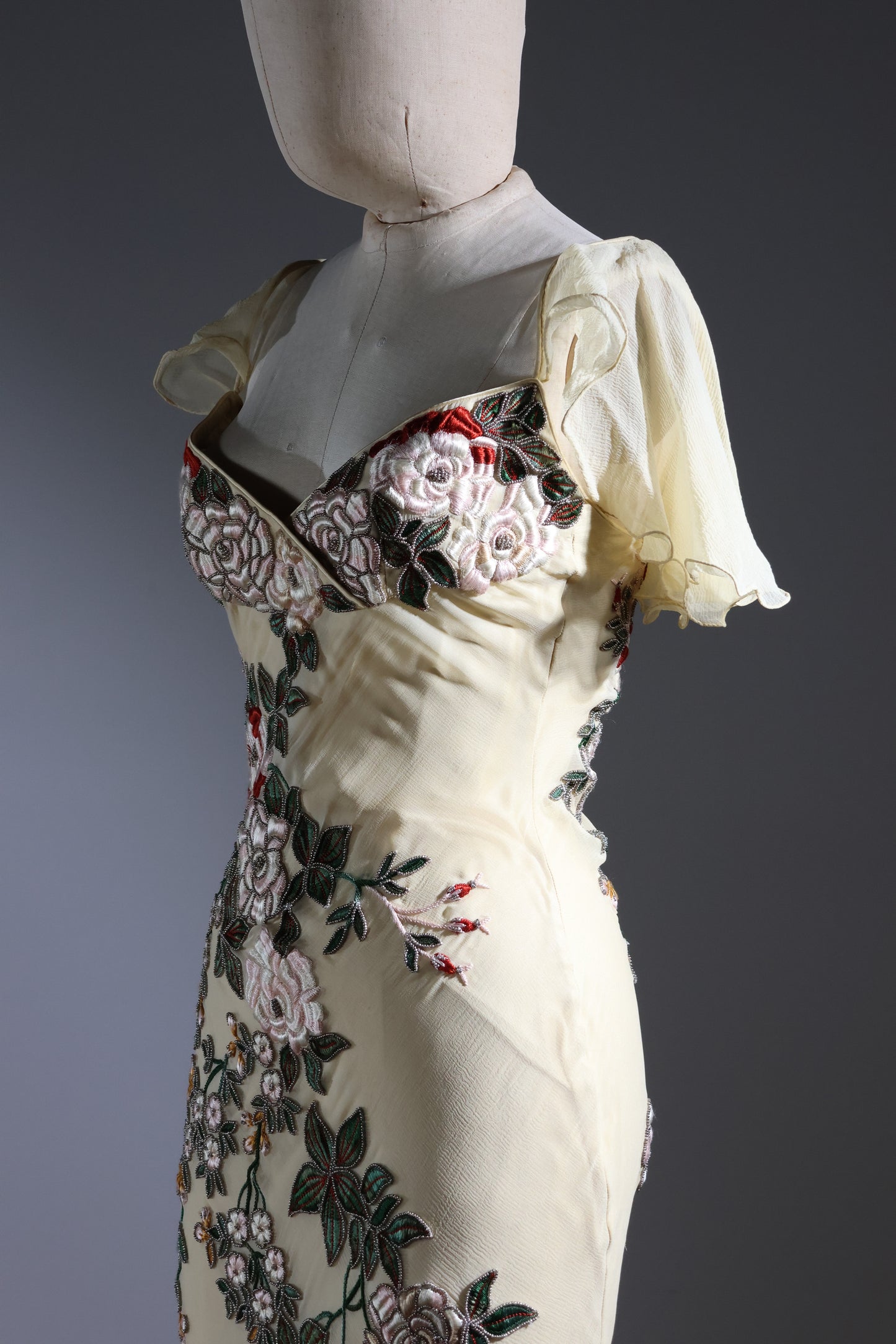 Eavus & Brown Peony Dress (No Tail) - Yellow Gold / Multi
