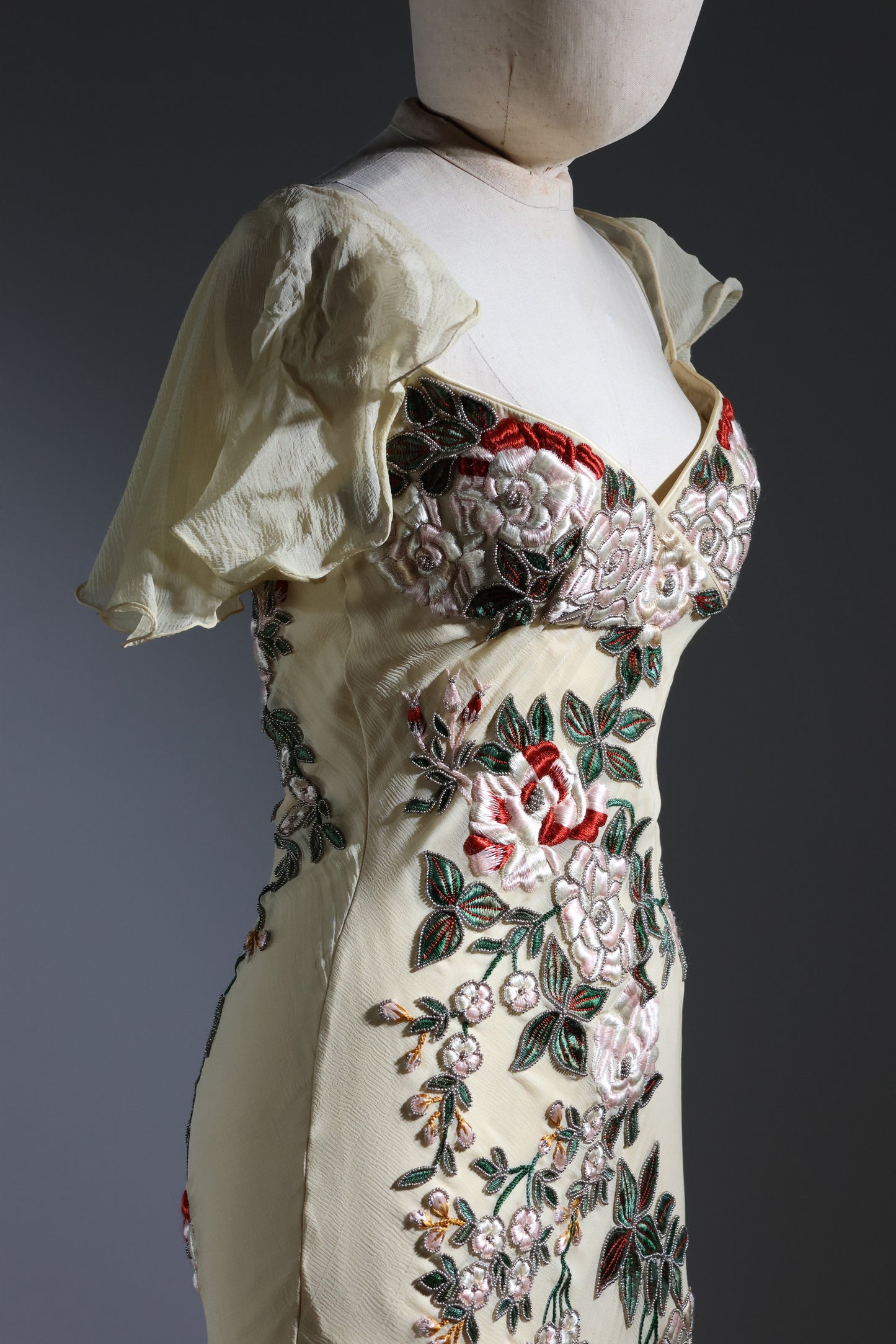 Eavus & Brown Peony Dress (No Tail) - Yellow Gold / Multi