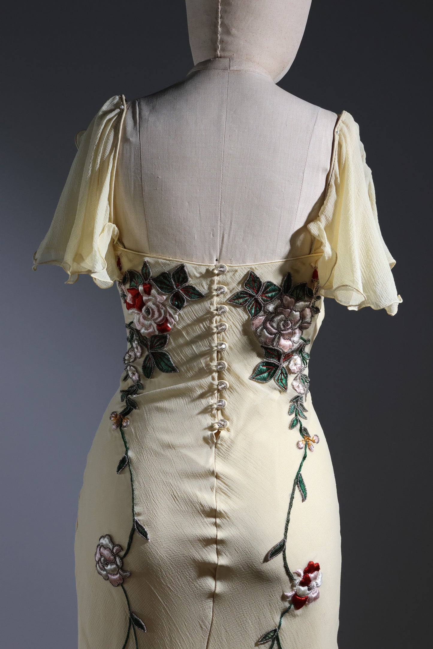 Eavus & Brown Peony Dress (No Tail) - Yellow Gold / Multi