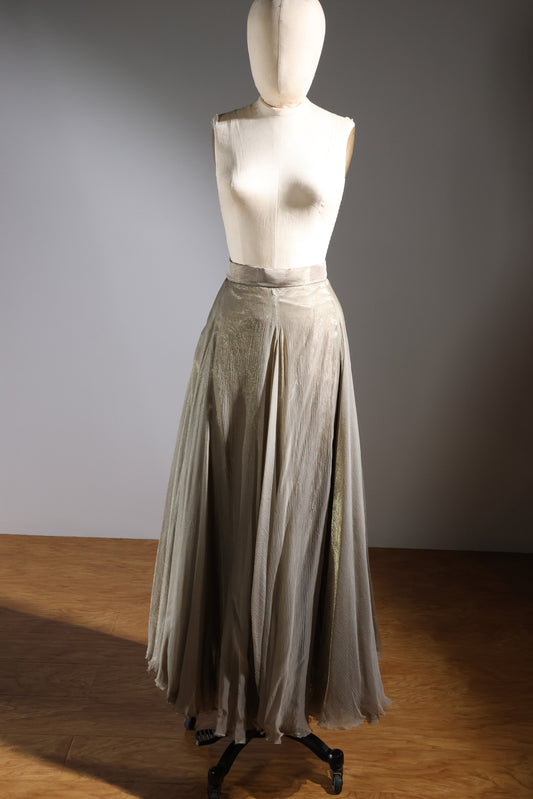 Eavis & Brown New Gored Skirt - Chiffron / Lurex - Gold / Gold