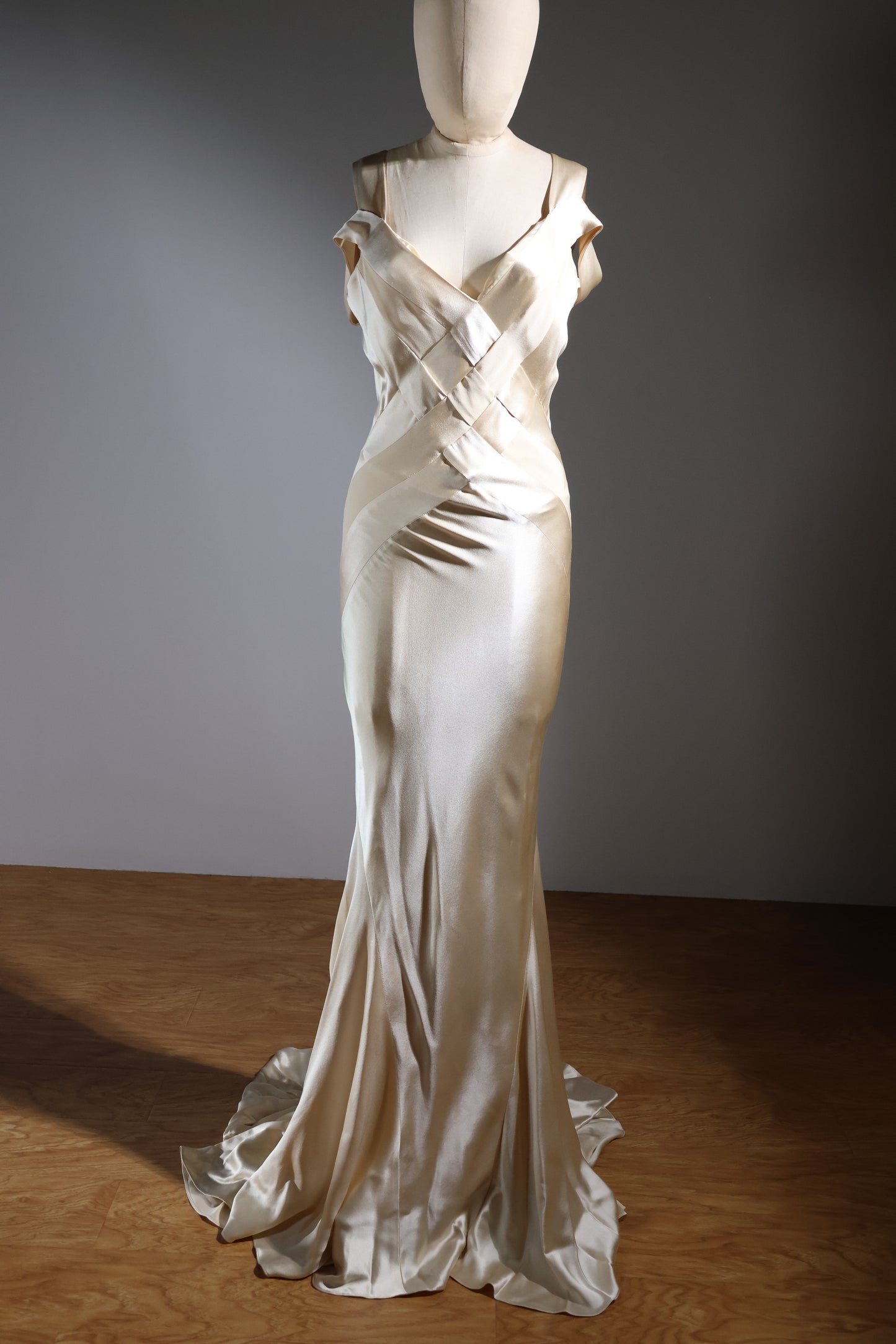 Eavis & Brown Criss-Cross Gown - Champagne