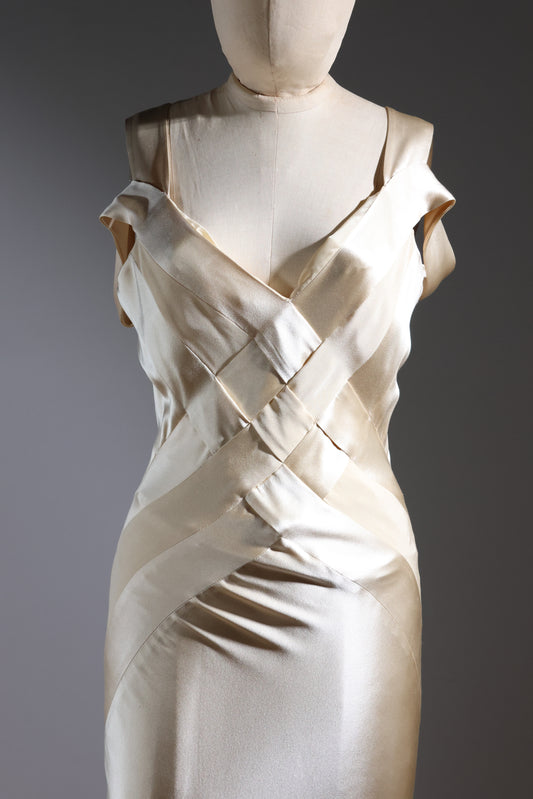 Eavis & Brown Criss-Cross Gown - Champagne