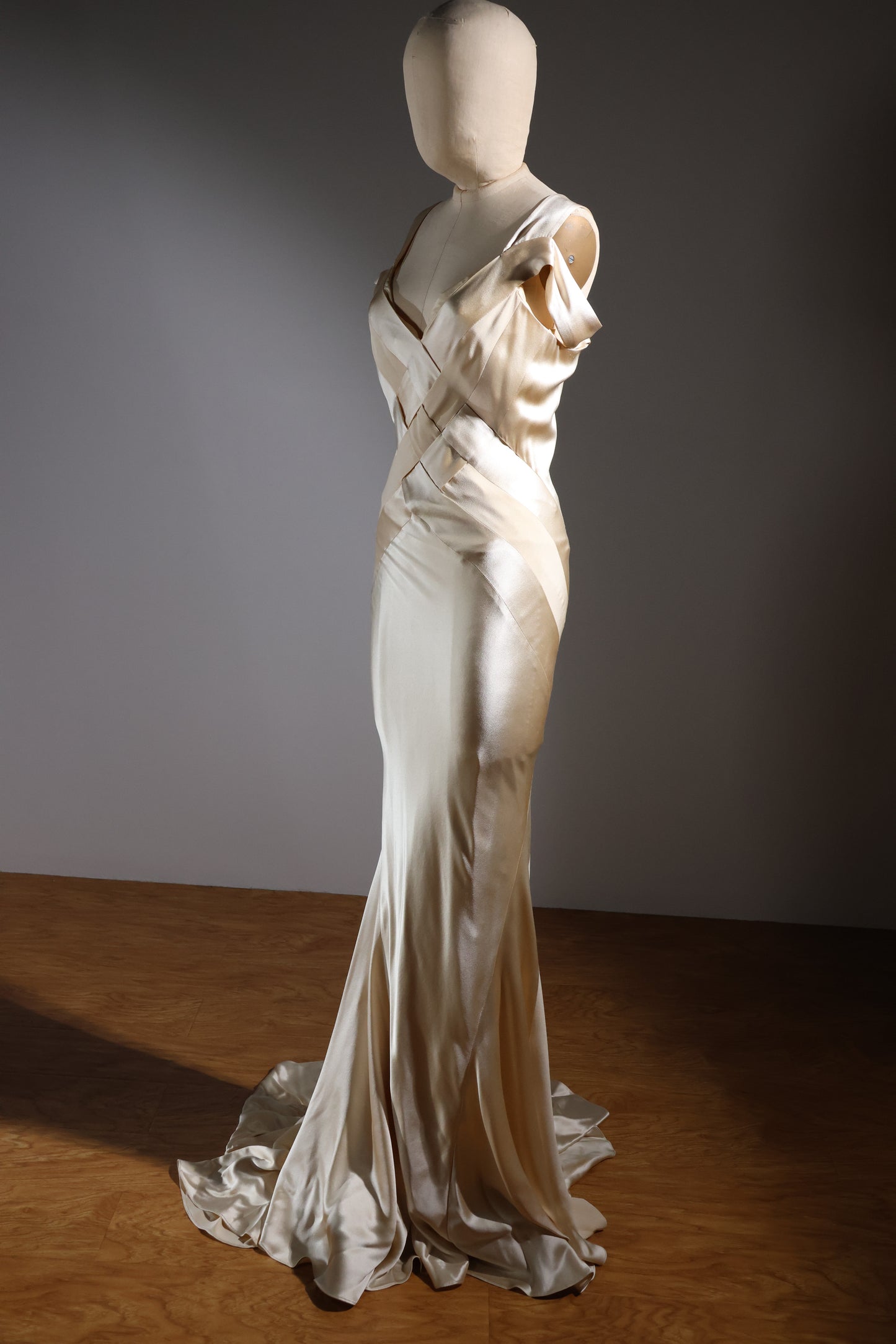 Eavis & Brown Criss-Cross Gown - Champagne