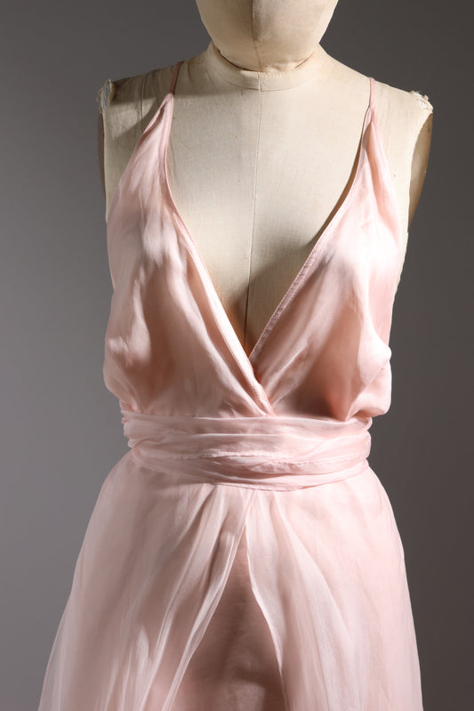 Les Habitudes Lined Parson Dress - Pale Pink