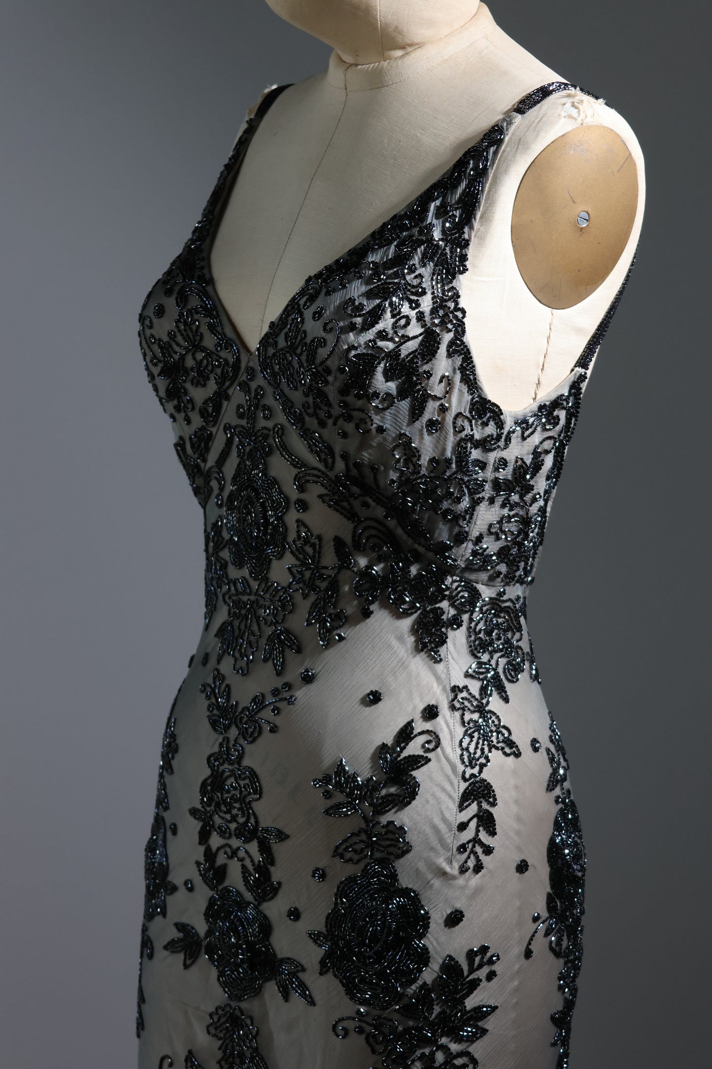 Les Habitudes Beaded Pattern Dress 126 - Silver Blue / Pink (Petite)