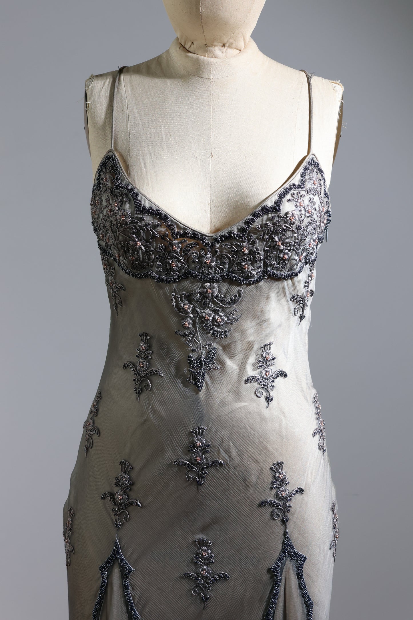 Eavis & Brown Beaded Dress 155 - Grey