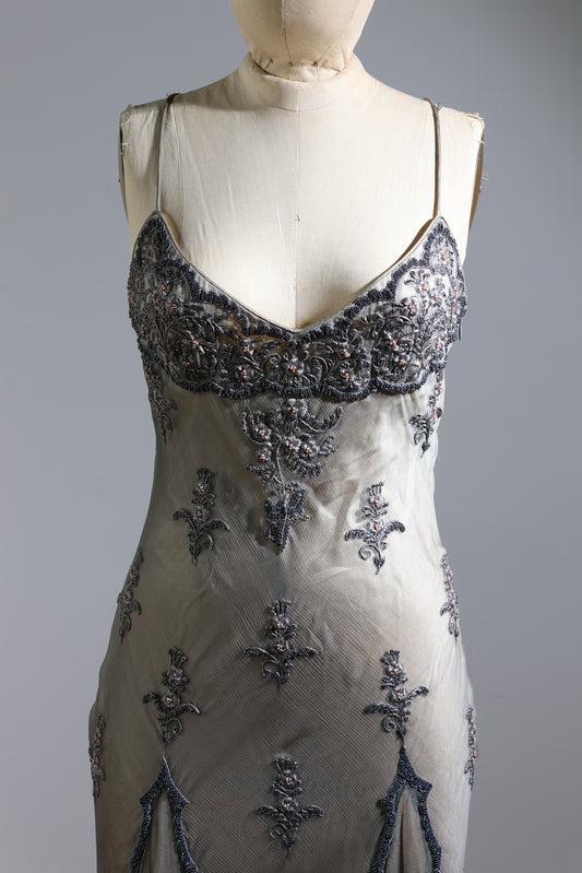 Eavis & Brown Beaded Dress 155 - Grey