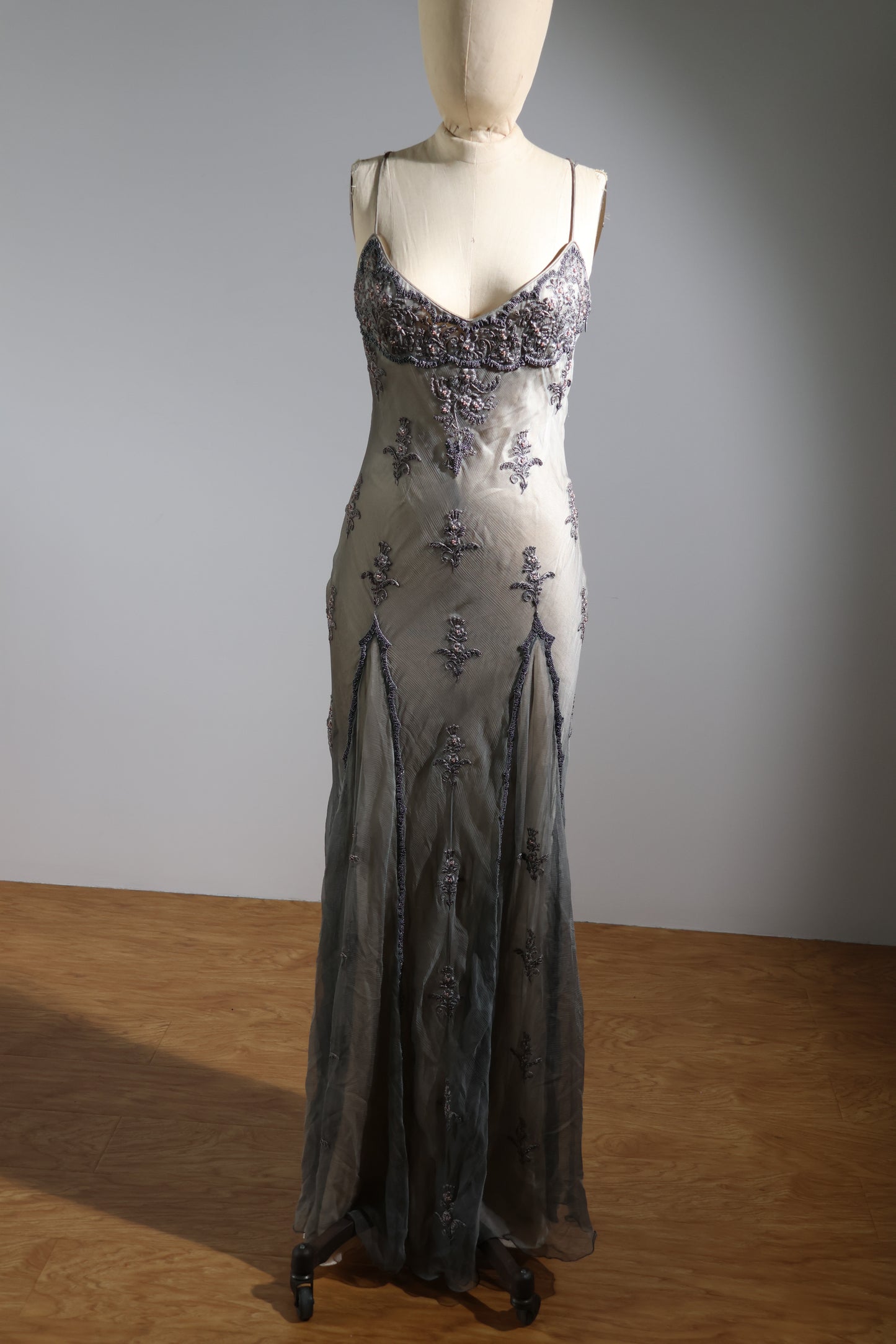 Eavis & Brown Beaded Dress 155 - Grey