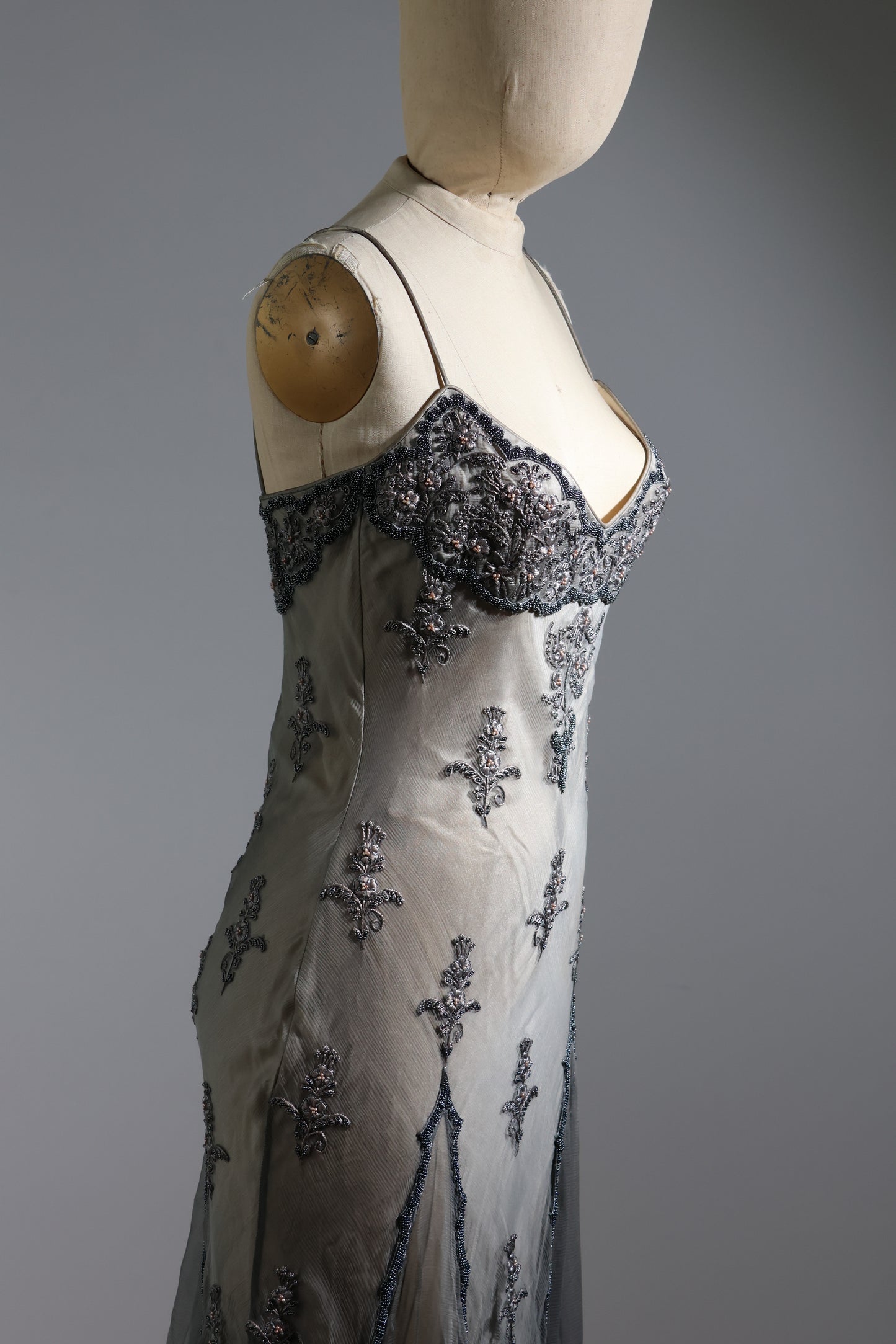 Eavis & Brown Beaded Dress 155 - Grey