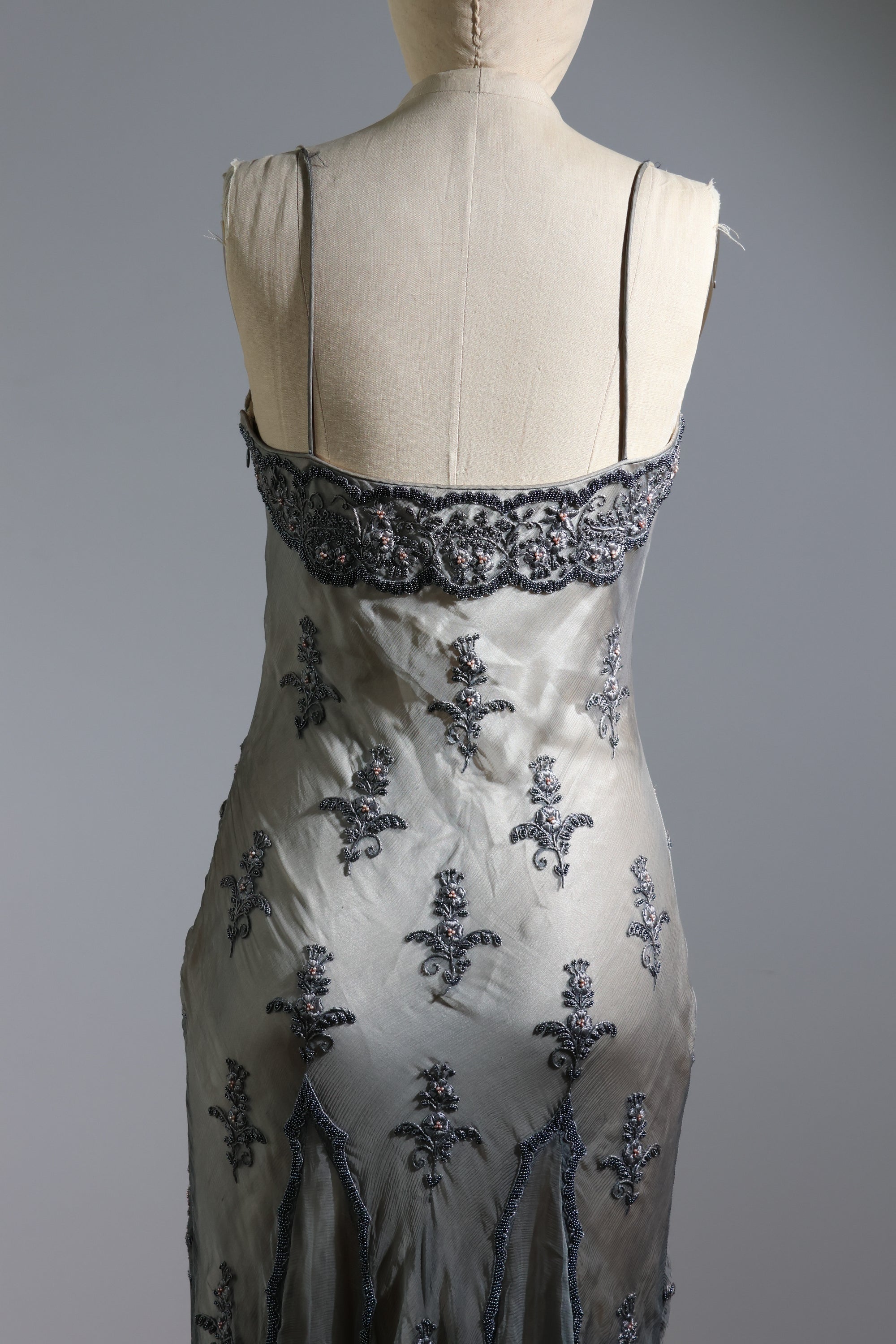 LES HABITUDES Beaded Dress 155 — Grey