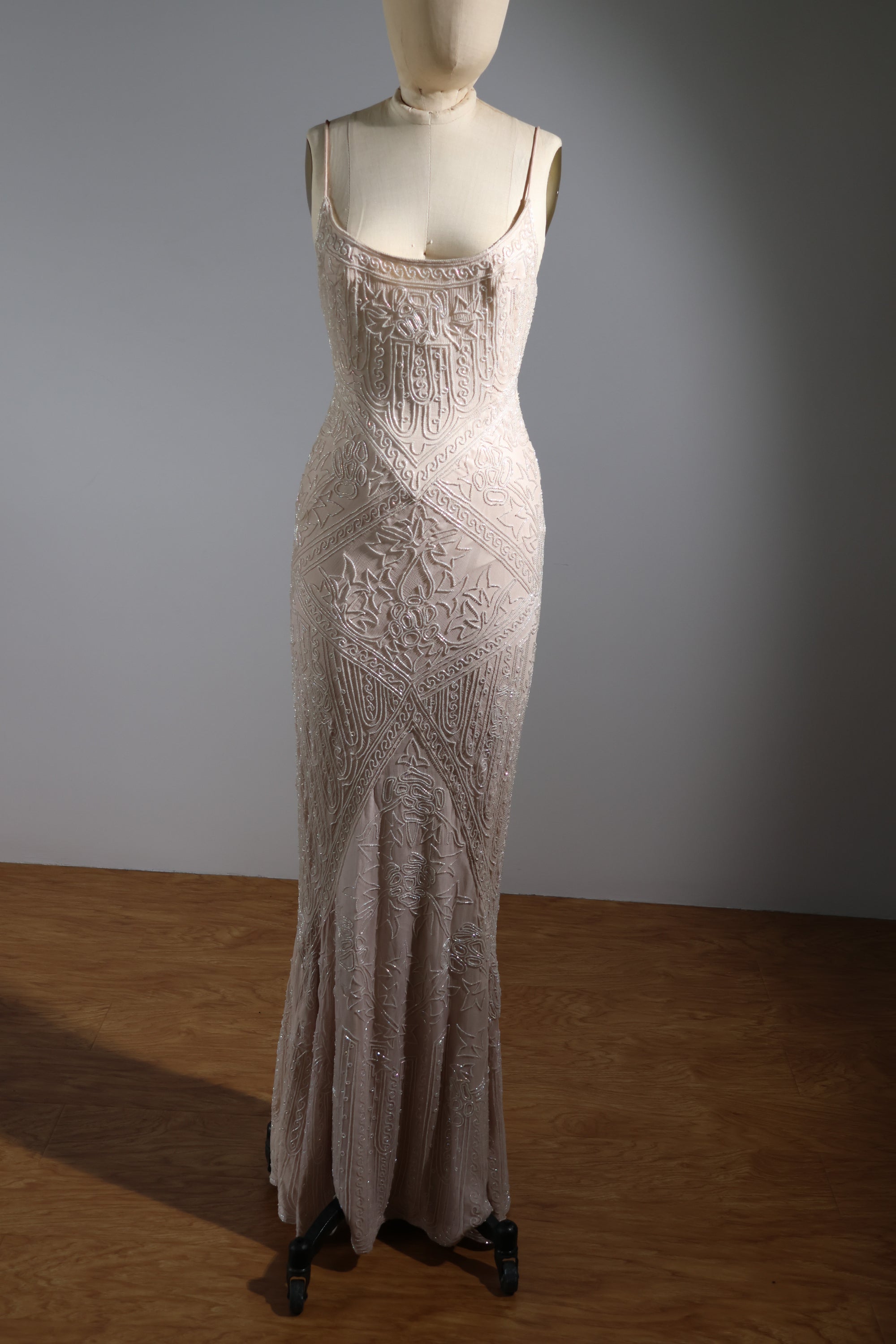 LES HABITUDES Trellis Long Dress — Violet / Crystal / Ivory