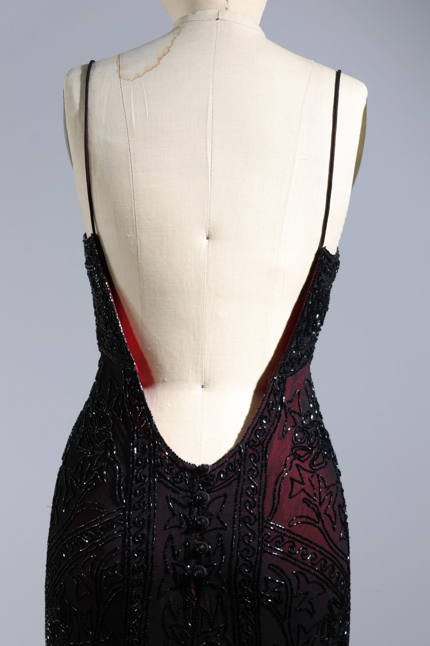 Eavis & Brown Trellis Long Dress 71 - Black / Burgundy