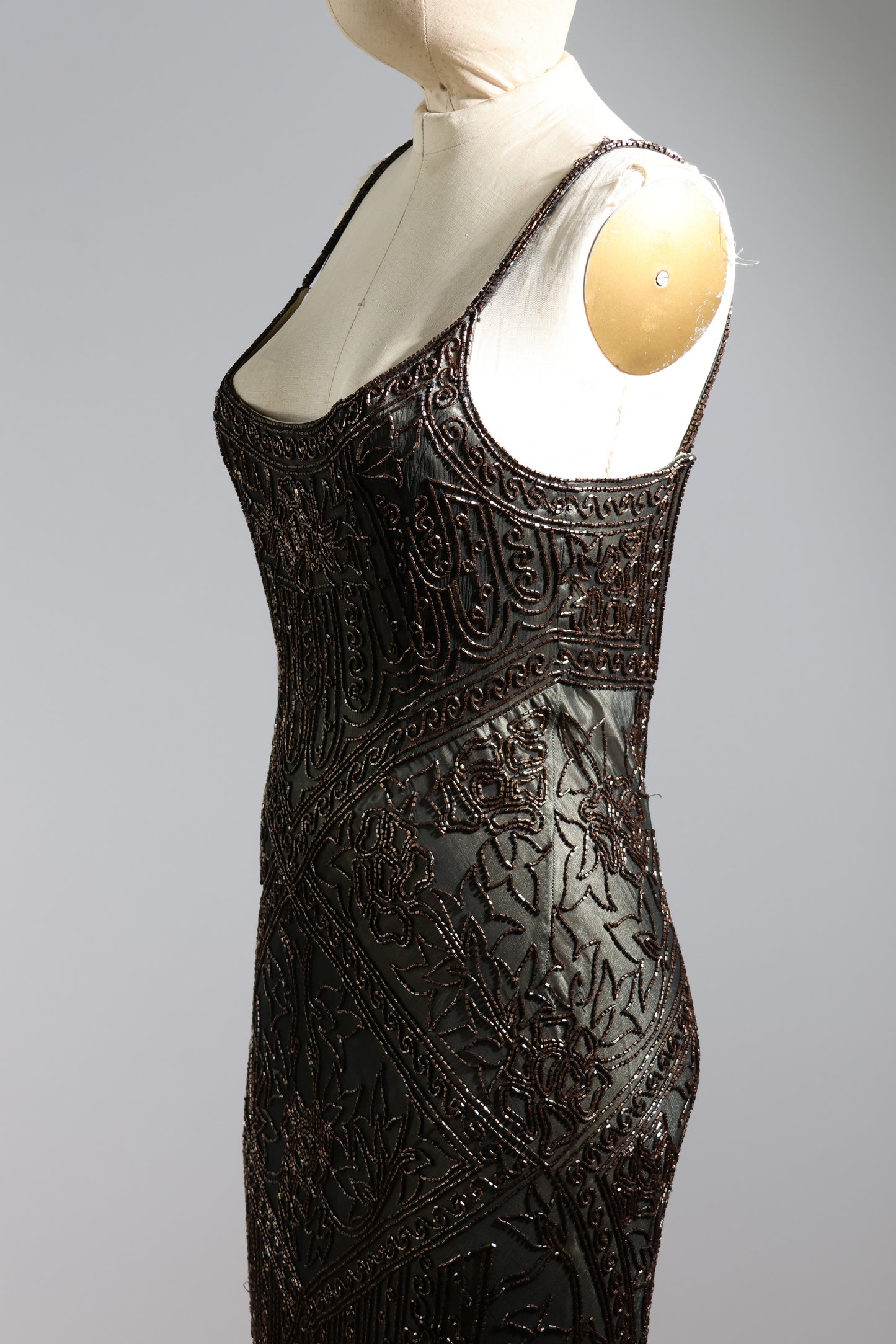 Eavis & Brown Trellis Long Dress 71 - Black / Bronze / Gold