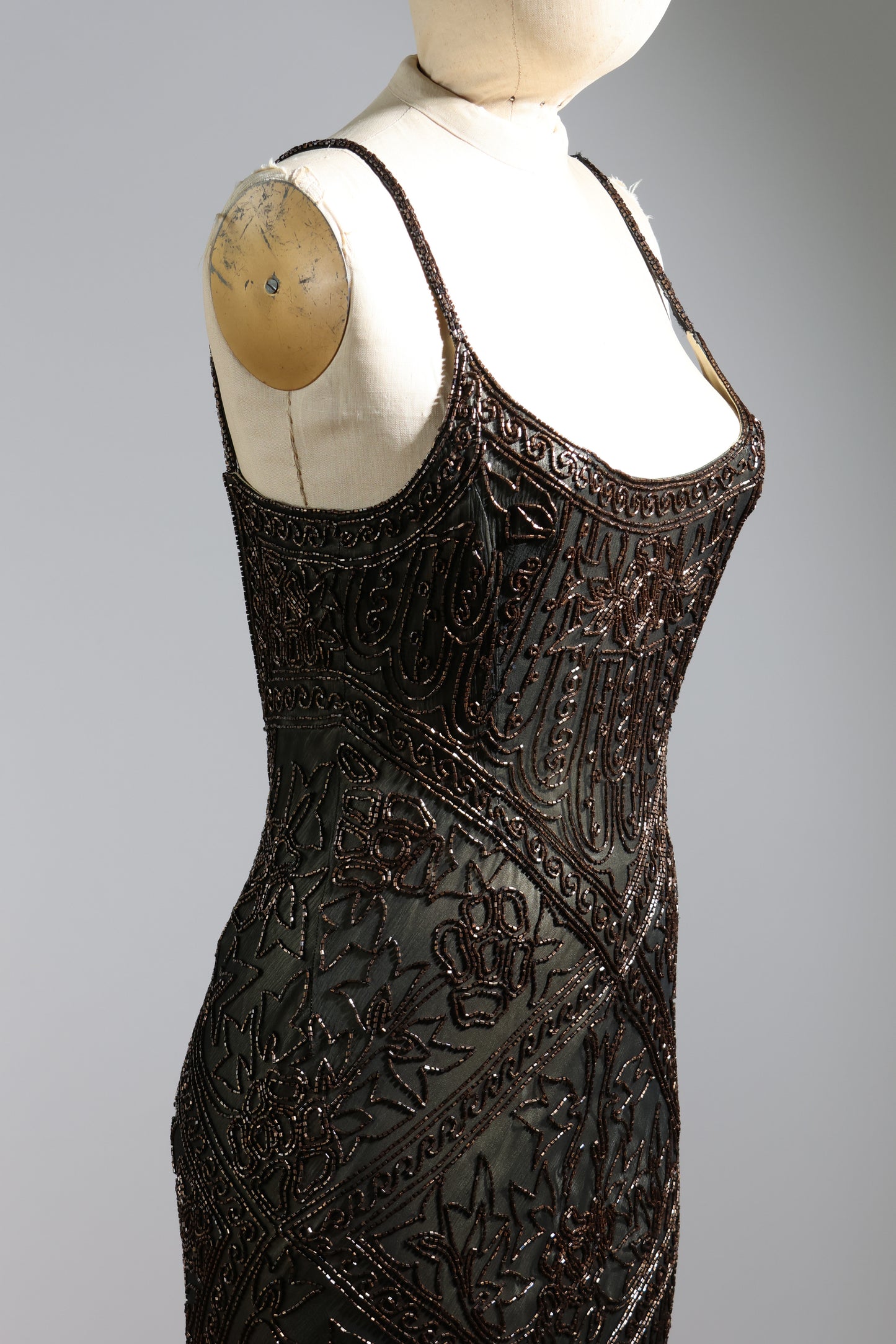 Eavis & Brown Trellis Long Dress 71 - Black / Bronze / Gold