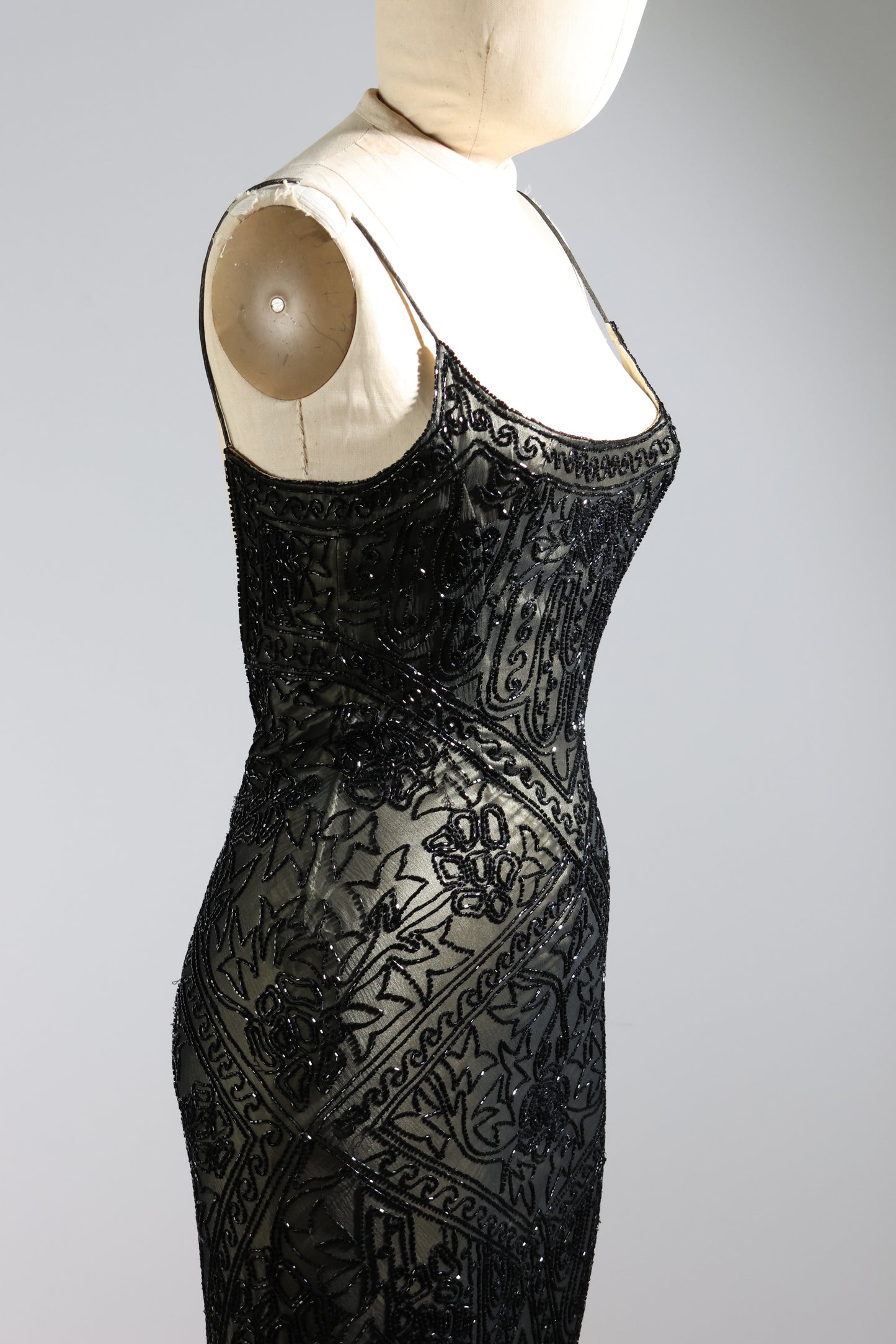 Eavis & Brown Trellis Long Dress 71 - Black / Light Gold