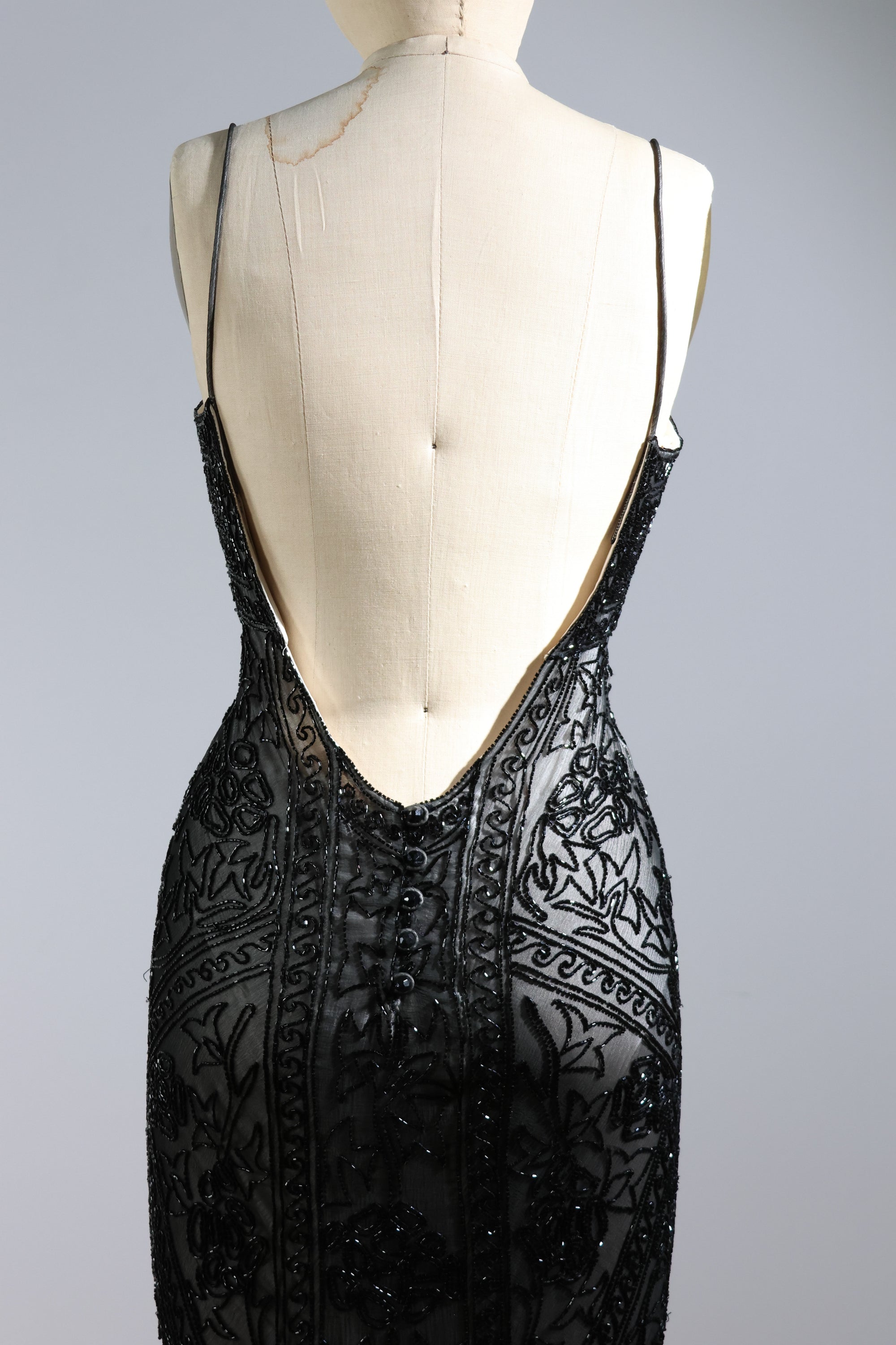 LES HABITUDES Trellis Long Dress 71 — Black / Ivory