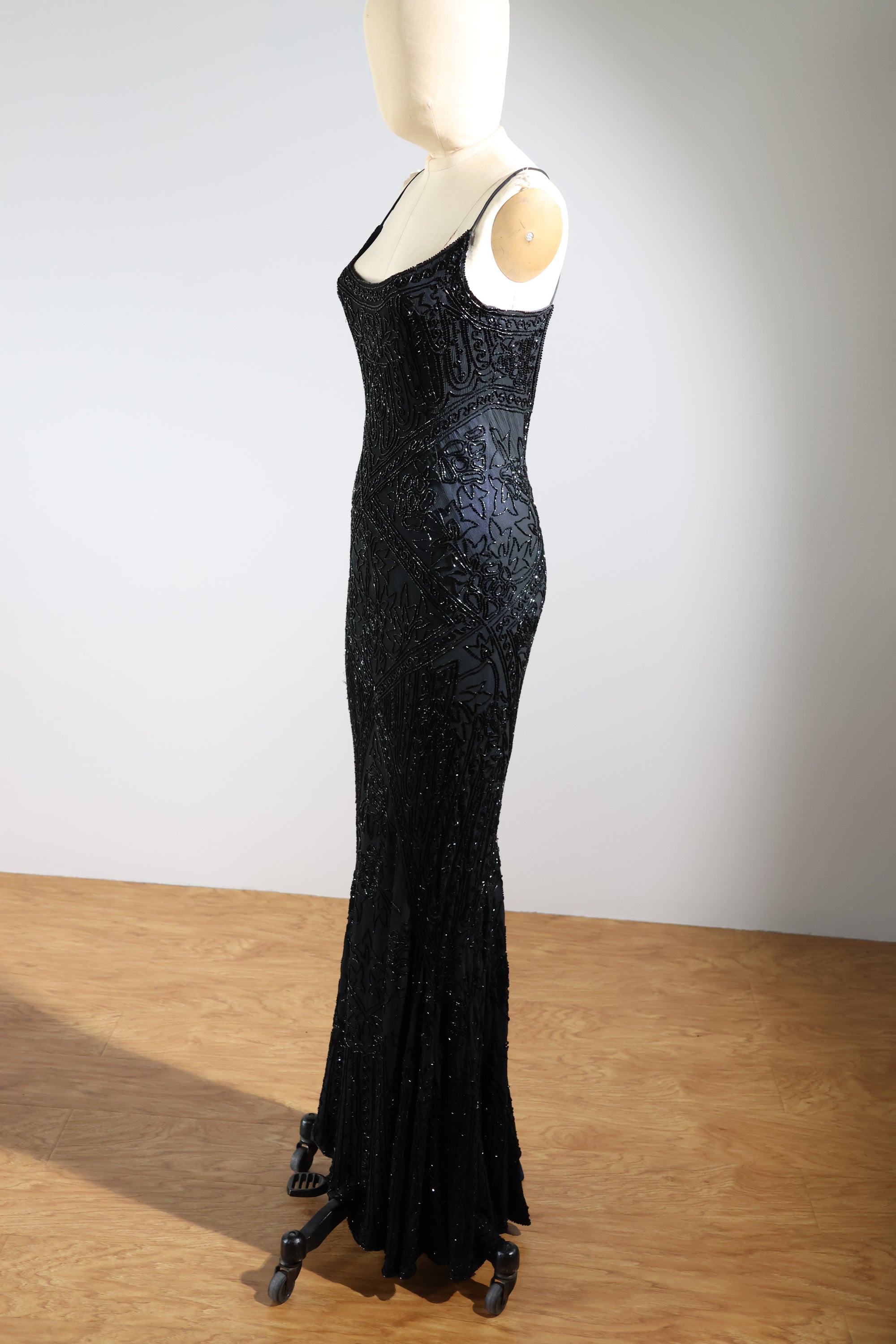 LES HABITUDES Trellis Long Dress 71 — Black / Navy