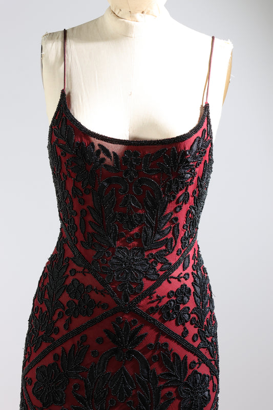 Eavis & Brown Daryl Regency Dress 67 - Burgundy / Black