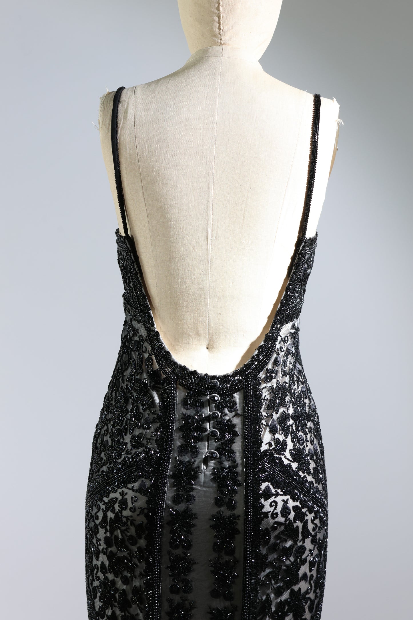 Les Habitudes Striped Beaded Dress 135 - Black / Ivory