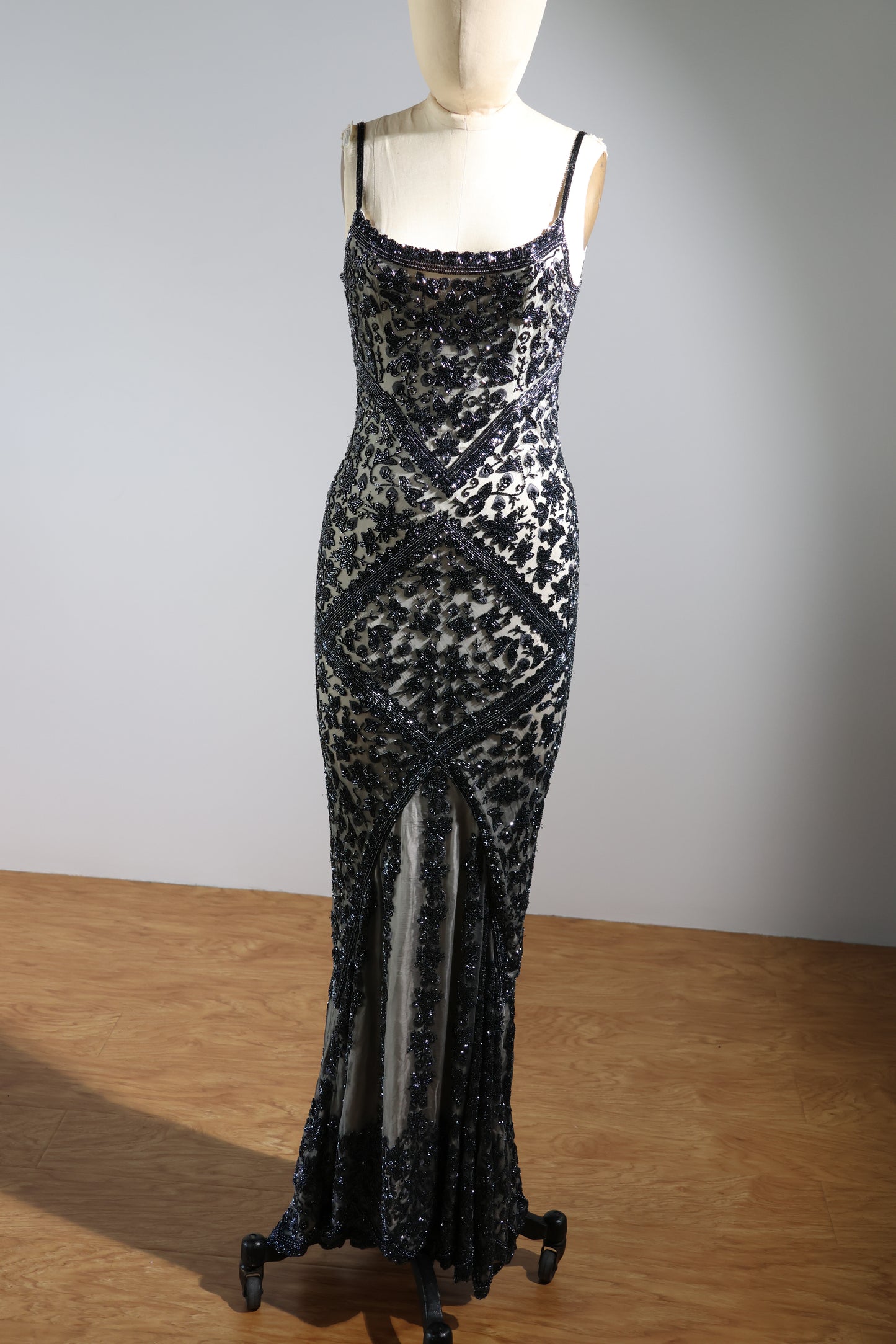 Les Habitudes Striped Beaded Dress - Grey / Pink