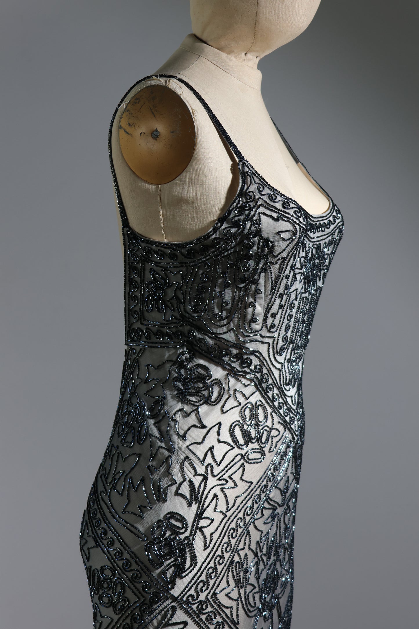 Les Habitudes Trellis Gown 171 - Blue Grey / Pale Pink