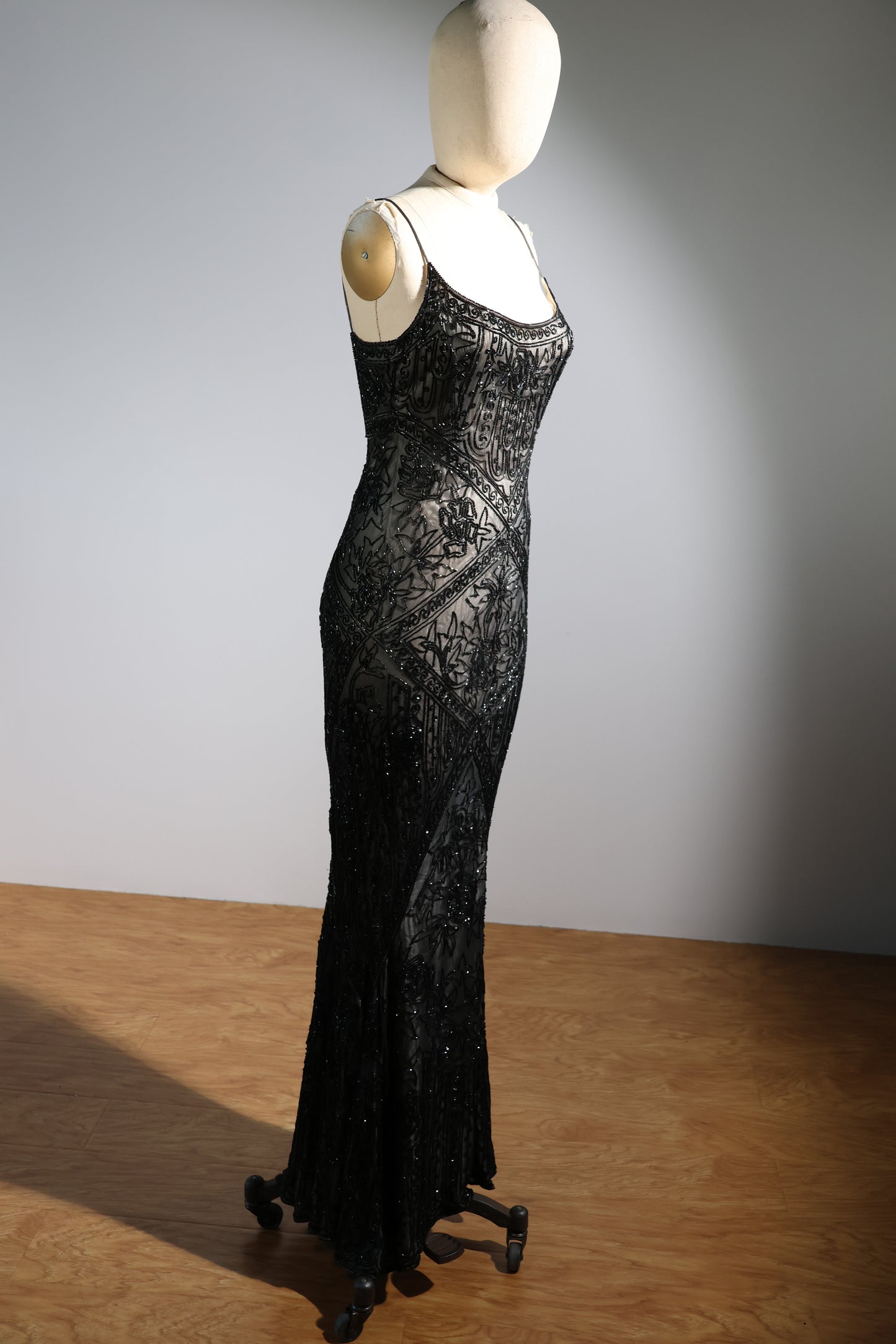 Eavis & Brown Trellis Long Dress 71 - Black / Pale Pink