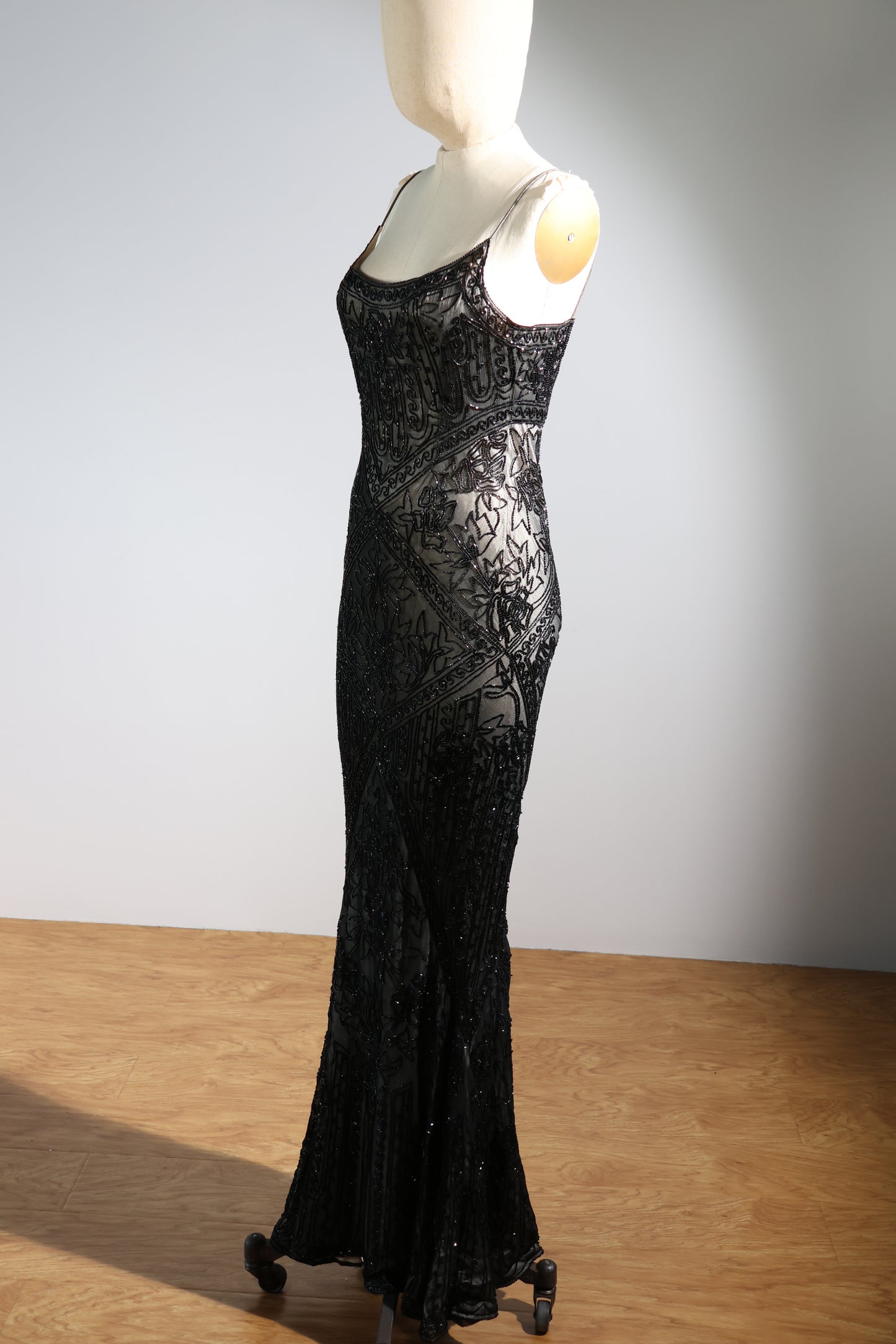 Eavis & Brown Trellis Long Dress 71 - Black / Pale Pink