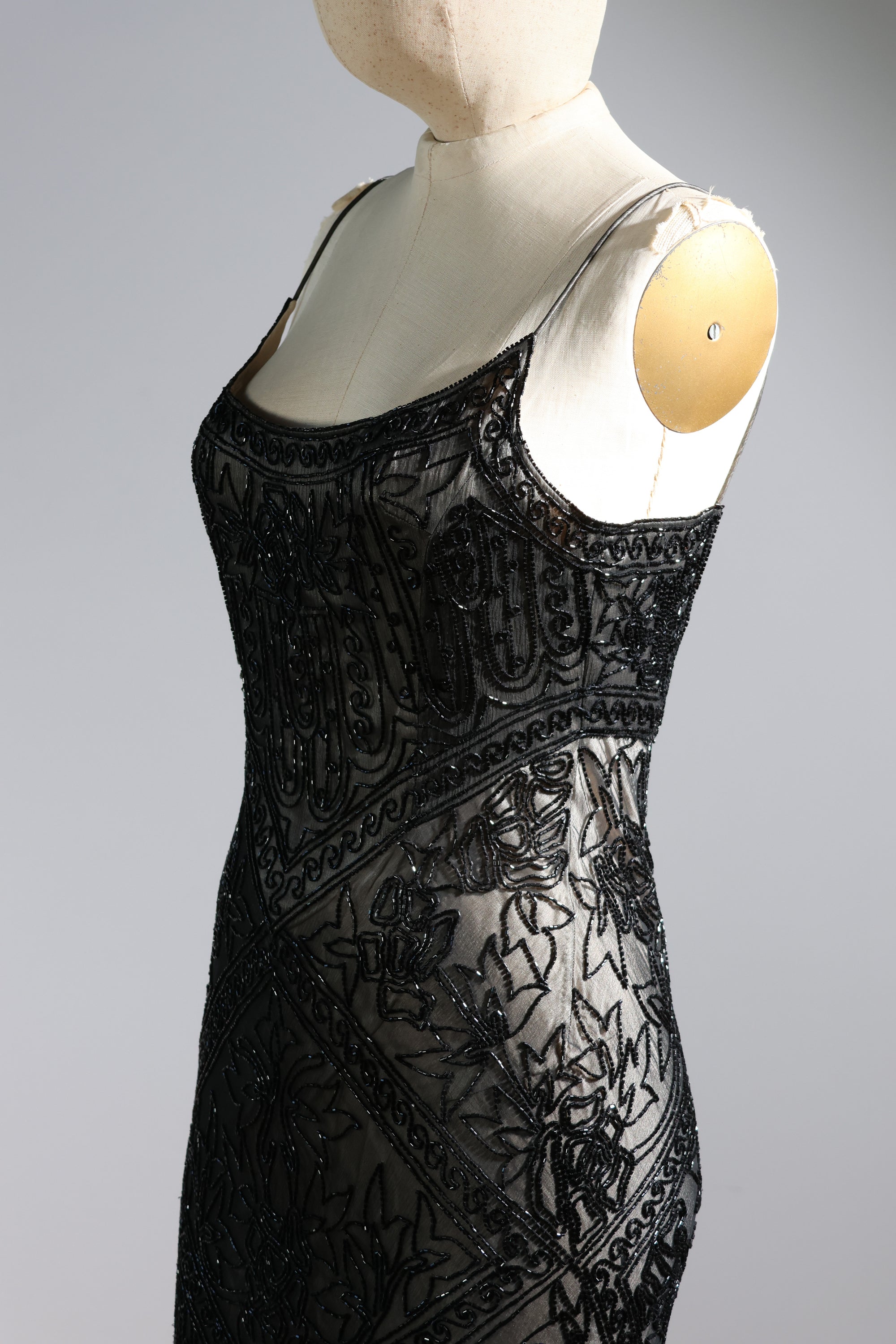 LES HABITUDES Trellis Long Dress 71 — Black / Pale Pink