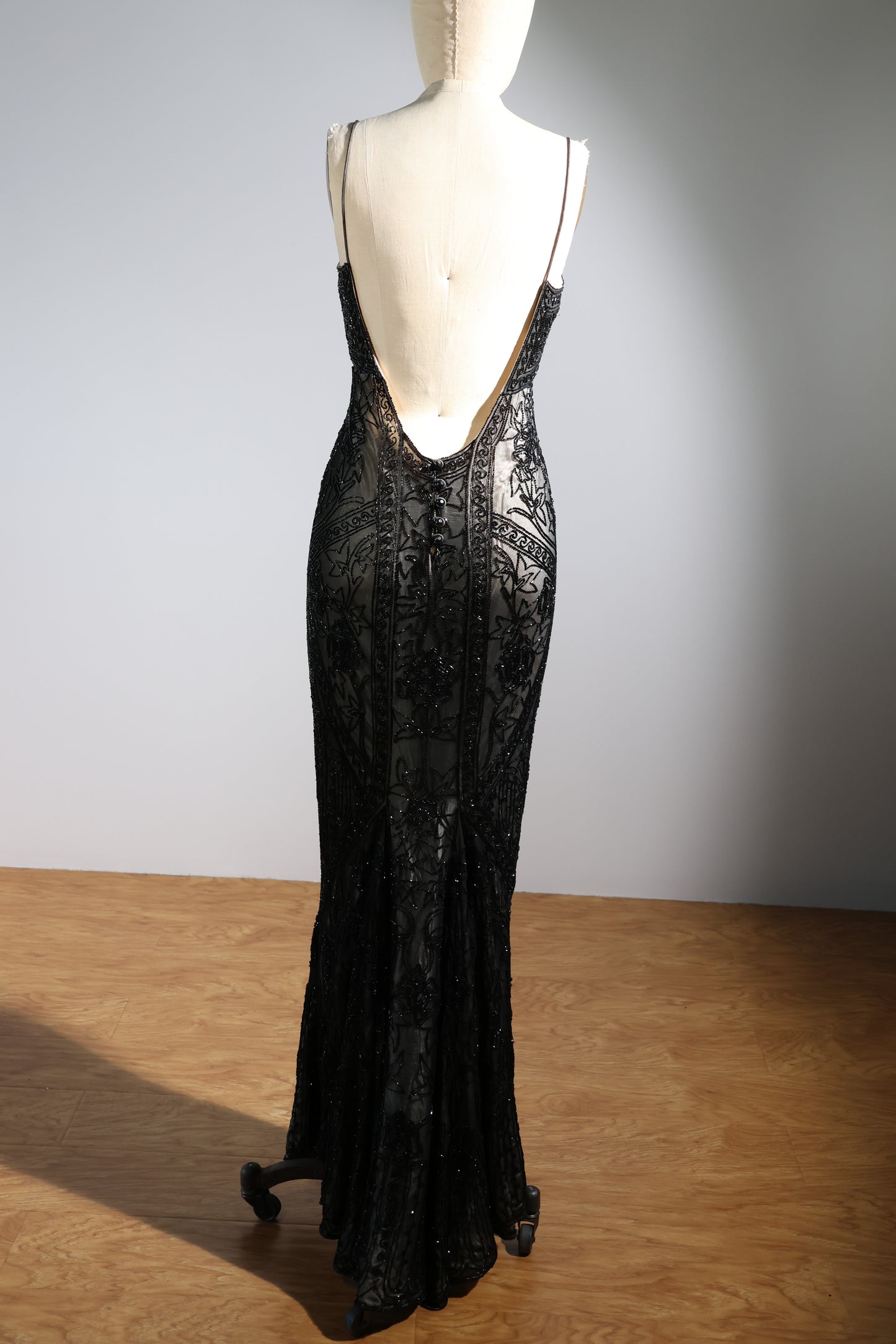 Eavis & Brown Trellis Long Dress 71 - Black / Pale Pink
